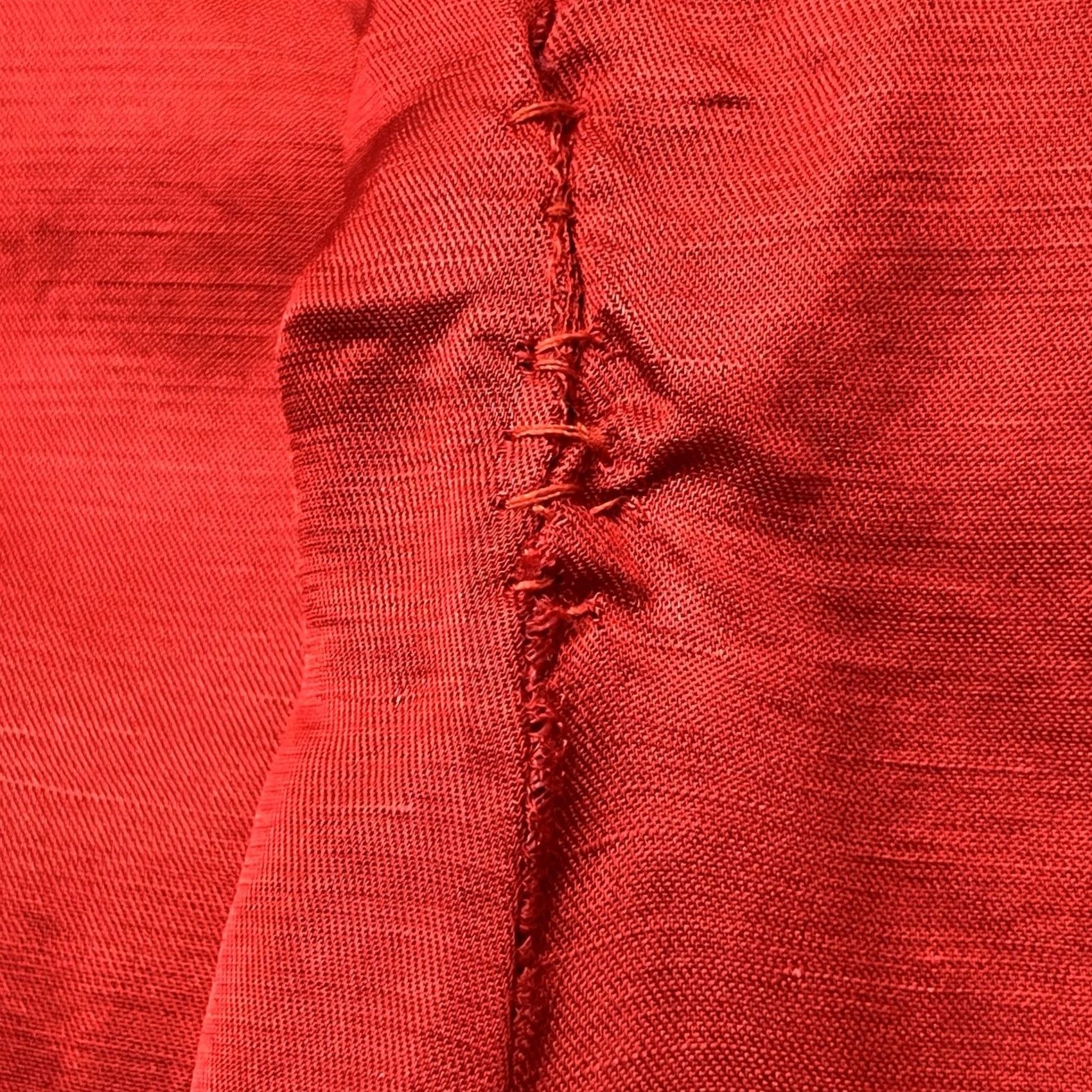 Ralph Lauren Ralph Lauren Womens Blouse Red Satin Shantung 3/4 Sleeve V-Neck Hook & Eye Size 14 Regular Linen Polyester Viscose Lined Casual Vintage No Size XL / US 12-14 / IT 48-50 - 4 Thumbnail