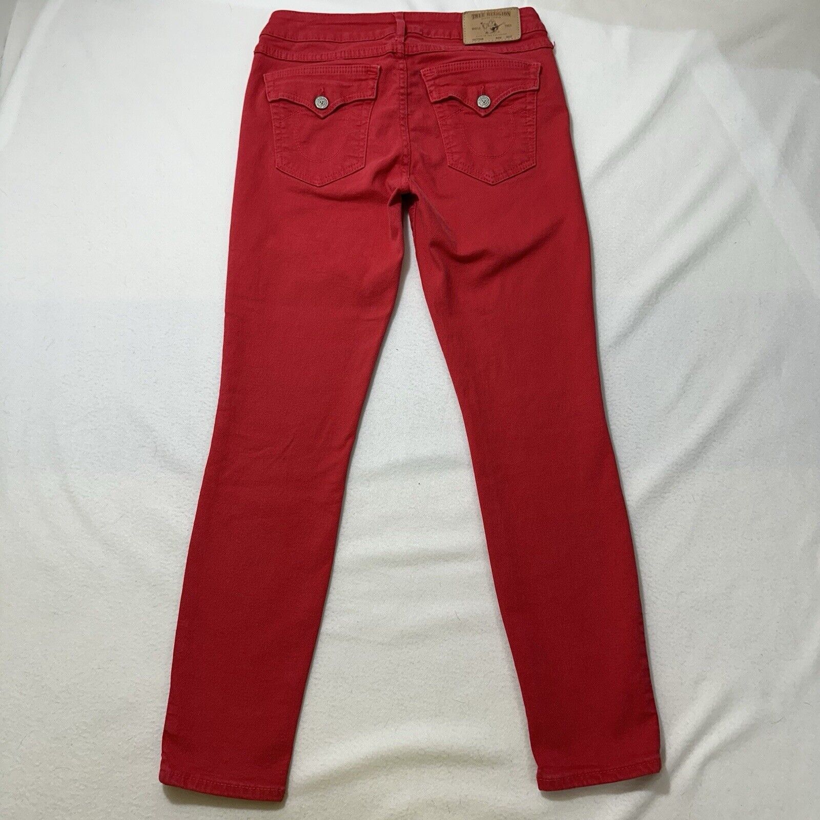 True Religion True Religion 26 Red Mid Rise Skinny Jeans 27" Inseam Size 27" / US 4 / IT 40 - 8 Thumbnail