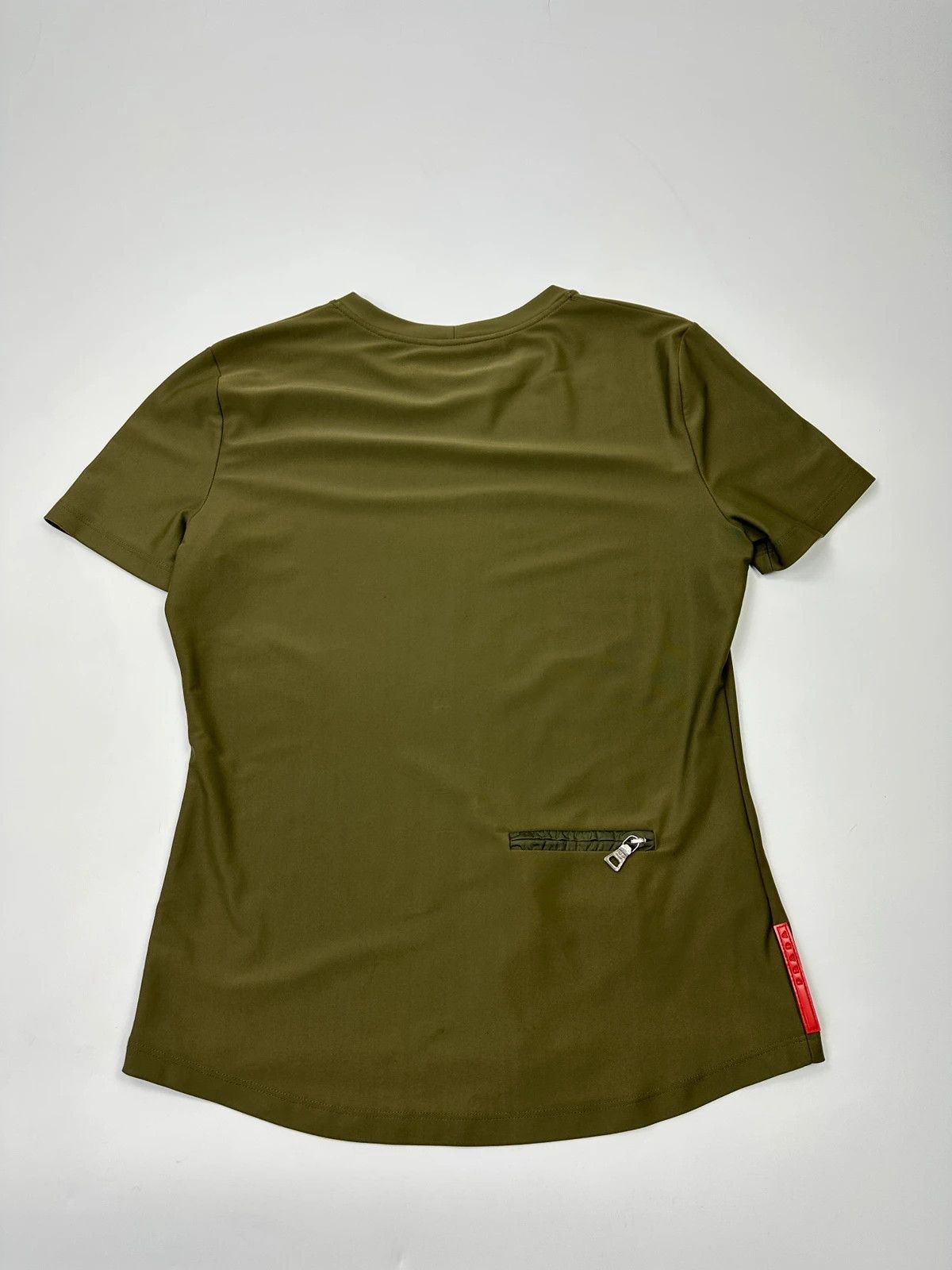 Prada Prada Sport SS06 Khaki Green Sporty Fitted Tee Nylon & Silk Size M / US 6-8 / IT 42-44 - 4 Thumbnail