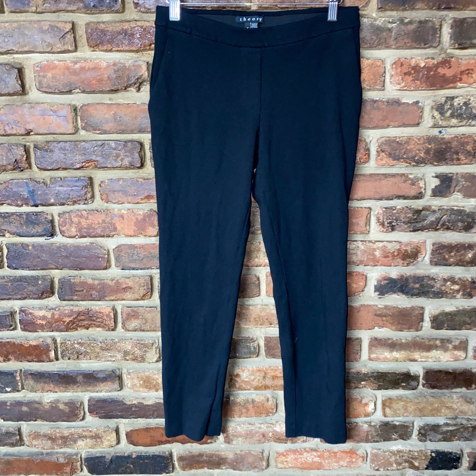 Theory Theory Black Stretch Thaniel Approach Slim Pull-On Pants 4 Size 27" / US 4 / IT 40 - 2 Thumbnail