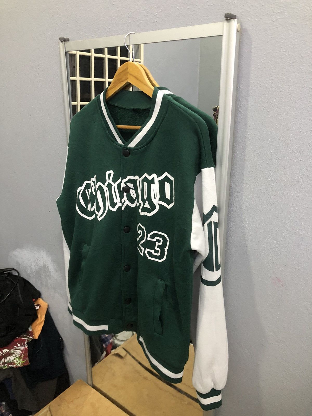 Other Vintage Chicago 23 Green White Varsity Jacket Size US M / EU 48-50 / 2 - 2 Thumbnail