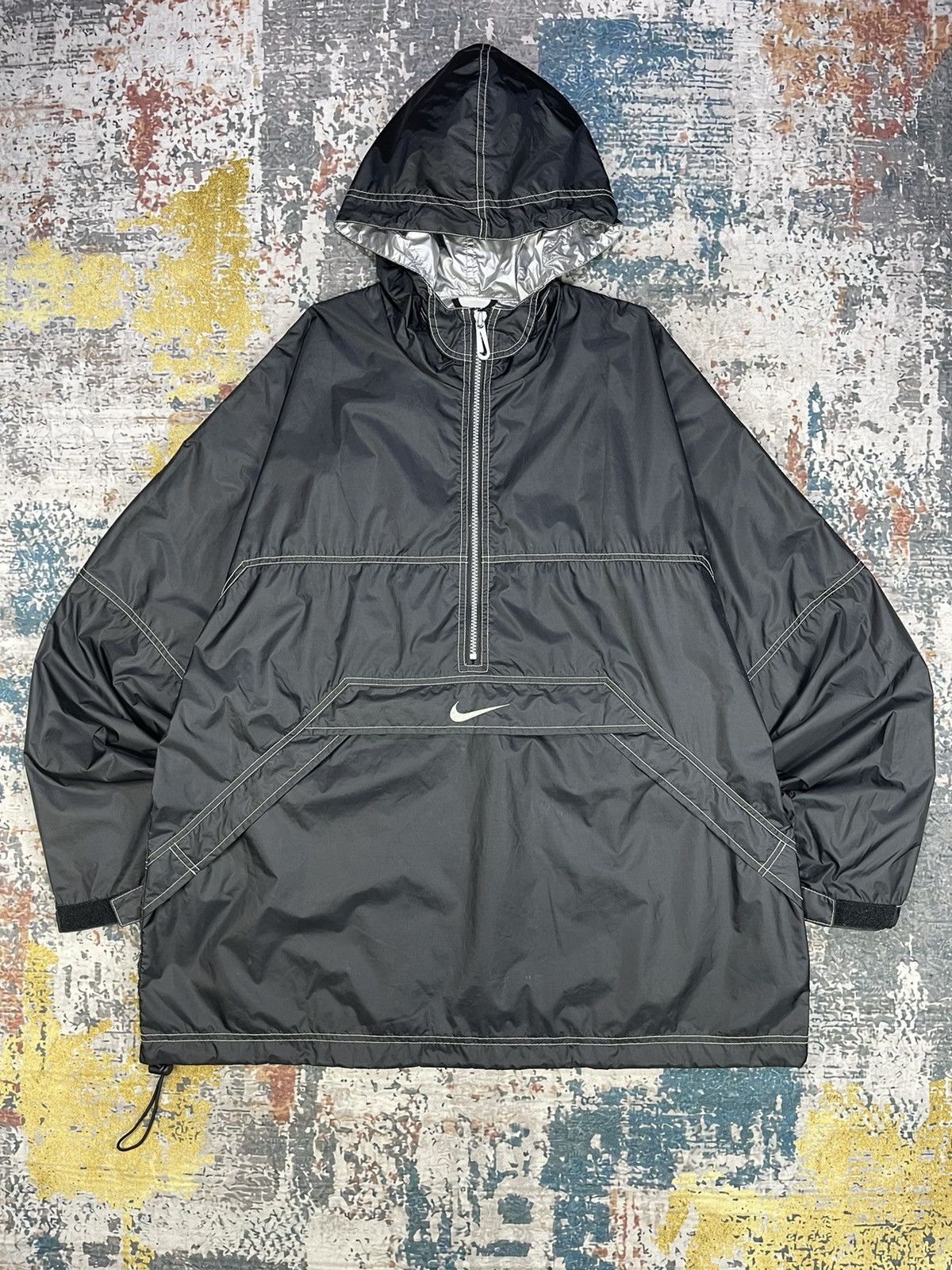 Nike Vintage 90s Nike Swoosh Anorak Back Hit Windbreaker Size US XL / EU 56 / 4 - 2 Thumbnail