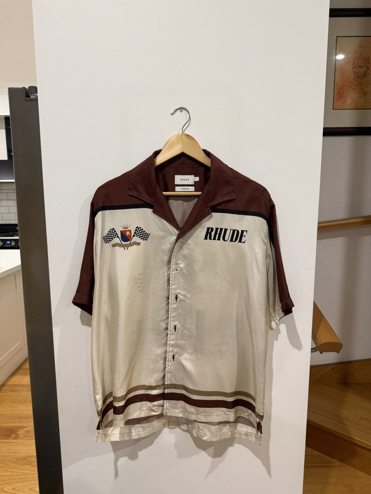 Rhude Rhude racing shirt White/ Maroon Size US M / EU 48-50 / 2 - 1 Thumbnail