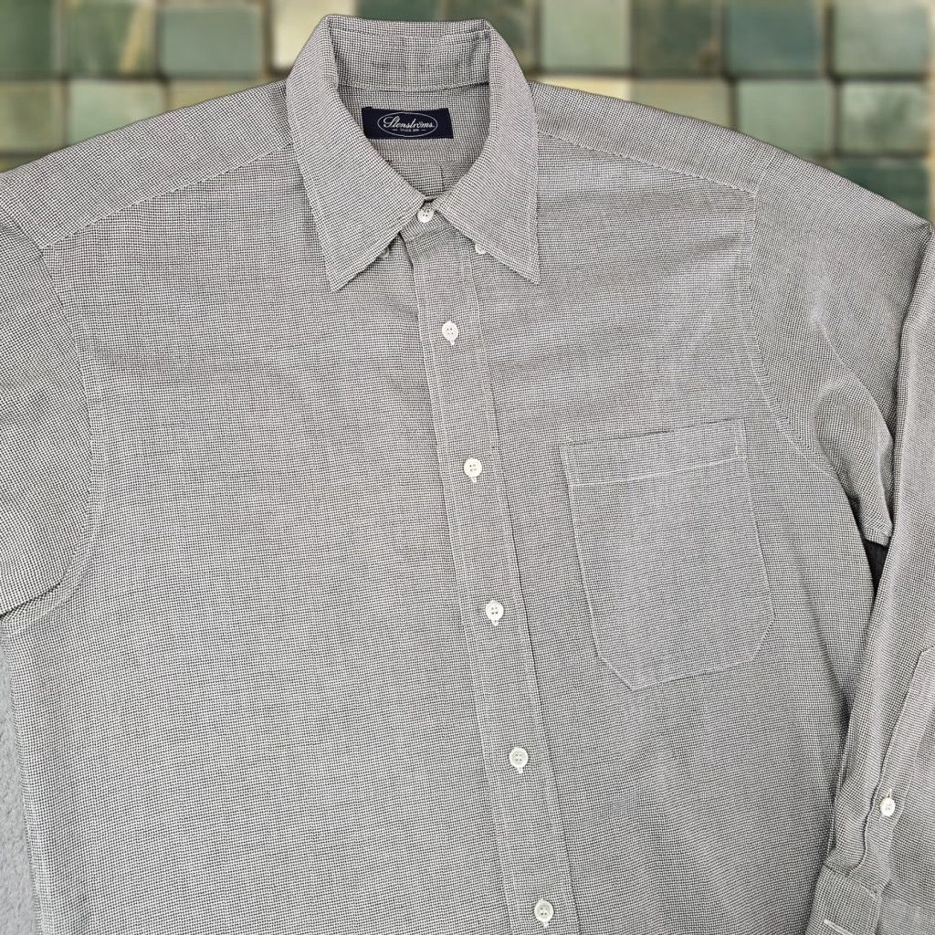 Vintage Stenströms Shirt Mens 39 Gray Micro Check Long Sleeve Button Front Cotton Dress Shirt XL Gray Check Mens 39 100% Cotton Shirts Mens XL Gray Check Size US XL / EU 56 / 4 - 1 Thumbnail