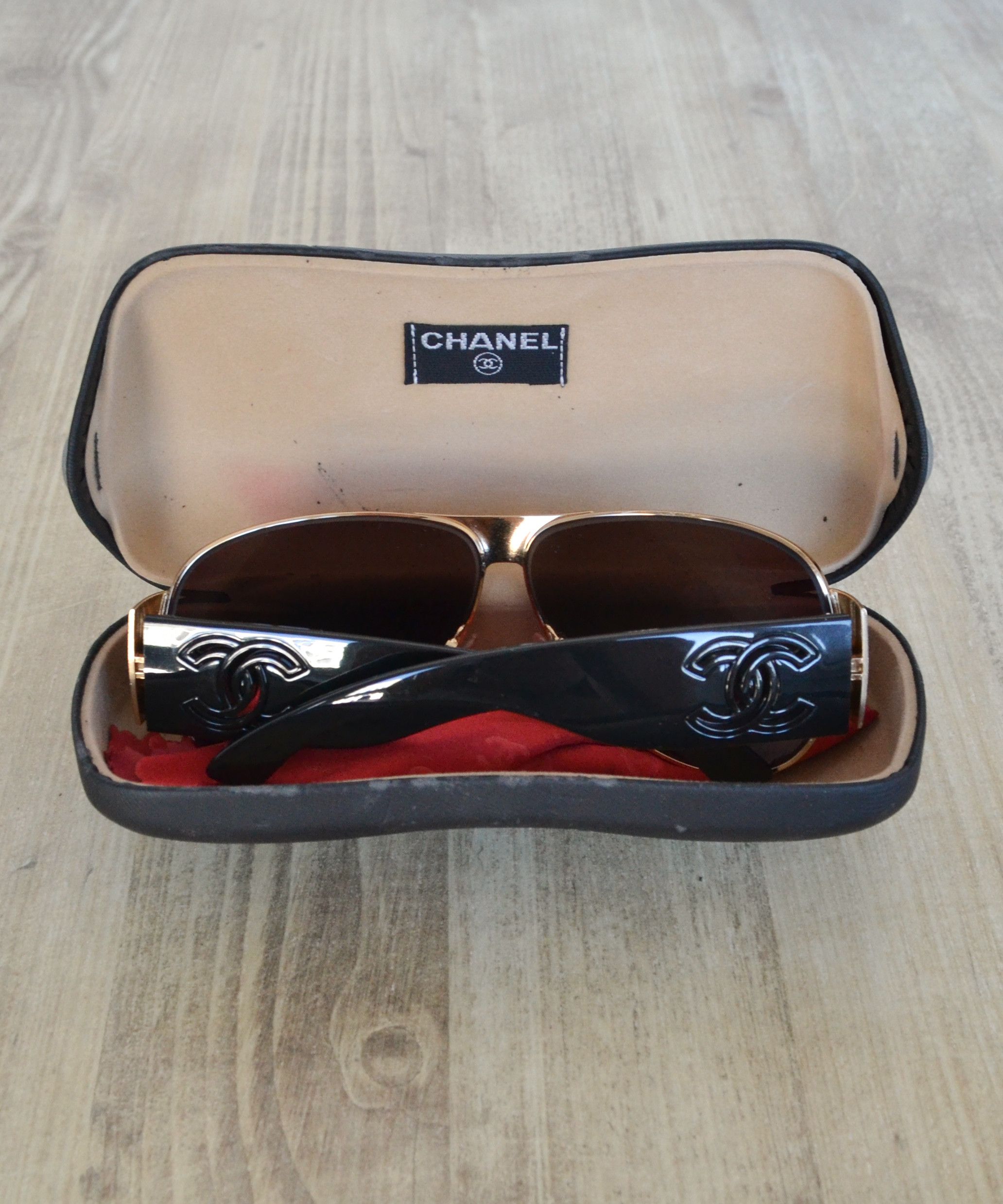 Chanel CHANEL Sunglasses Logo Black CC Glasses 4153 Aviator Gold Size ONE SIZE - 3 Thumbnail