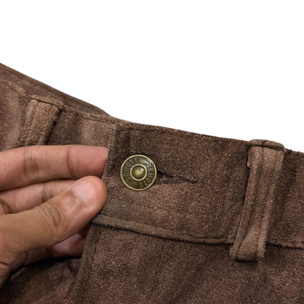 Schott Vintage Schott NYC Made In USA Suede Leather Short Pants Size US 30 / EU 46 - 13 Thumbnail