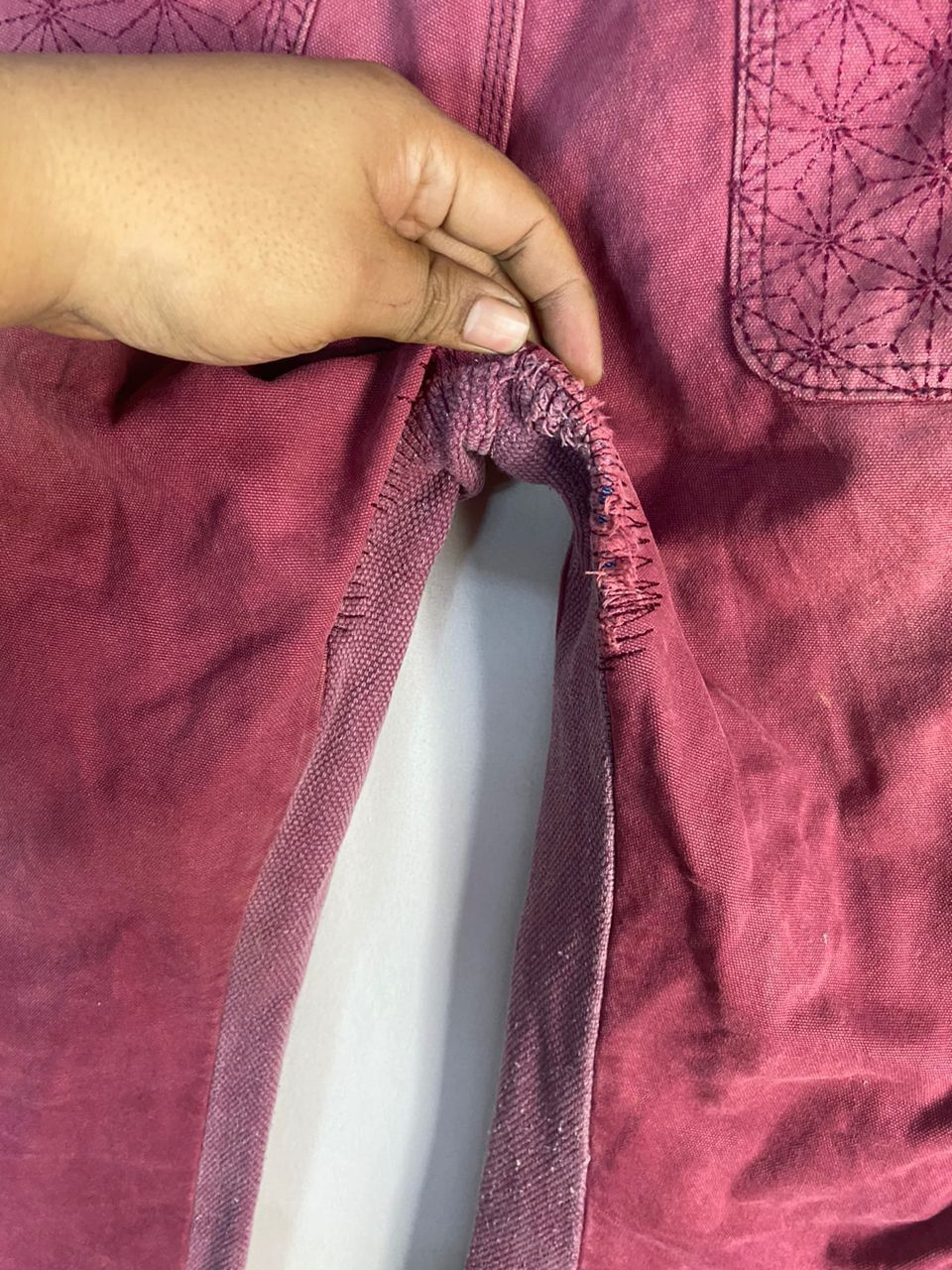 Designer × Japanese Brand Nishiki oriental brand sashiko distressed denim pants Size US 37 - 17 Thumbnail