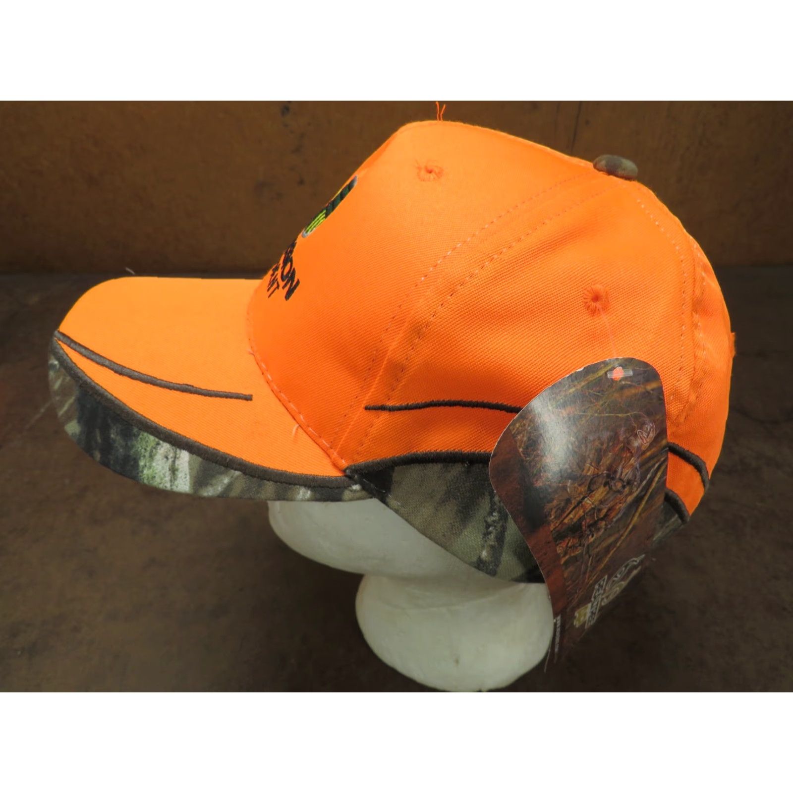 Vintage VTG NWT Precision Equipment camo Blaze Orange Saftey Hunting trucker cap hat Hat Cap Adjustable Snapback HaT 1980s Mens Womens Boys Girls Size 44L - 2 Thumbnail