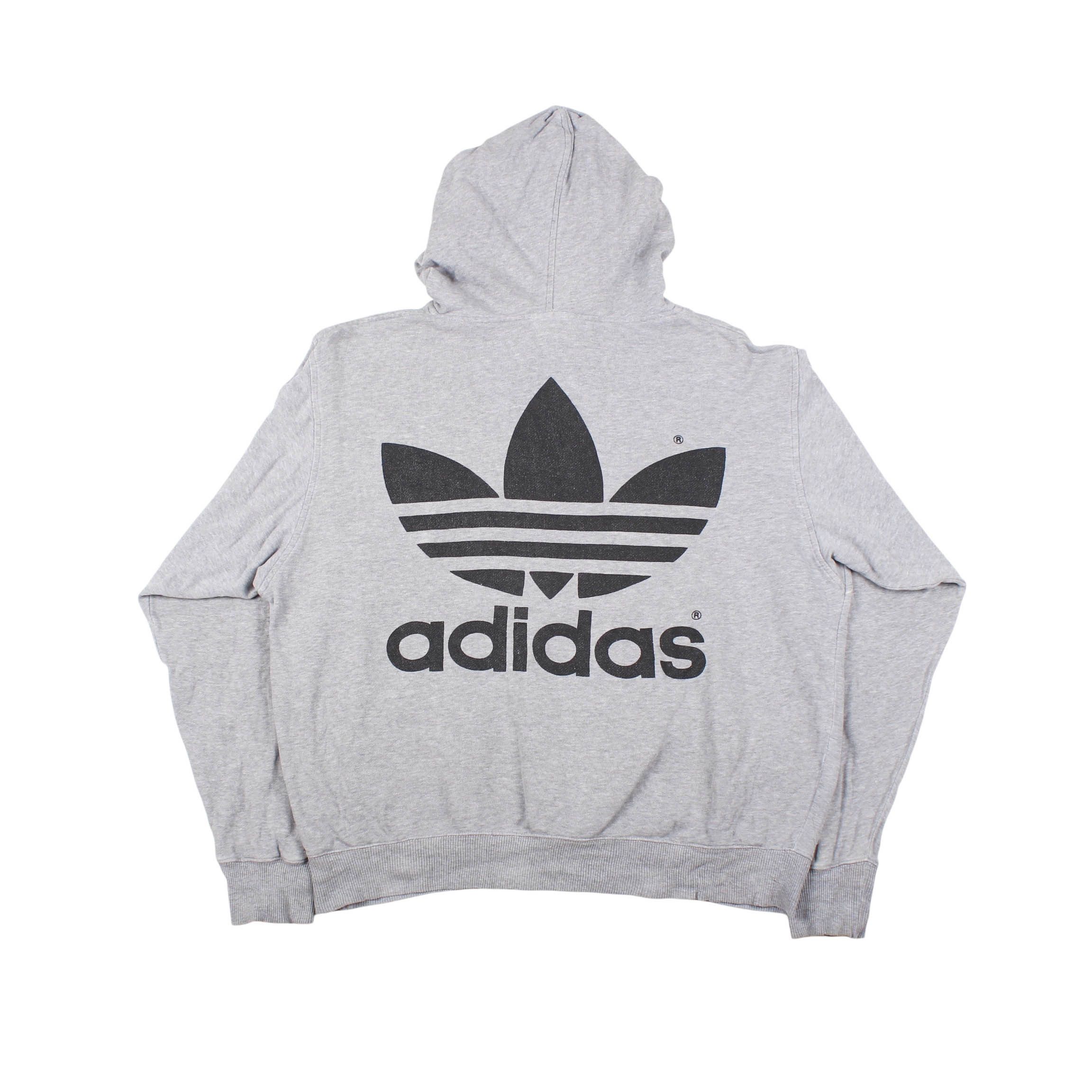 Adidas Vintage Adidas Hoodie Big Trefoil Logo Grey 90s Size US M / EU 48-50 / 2 - 3 Thumbnail