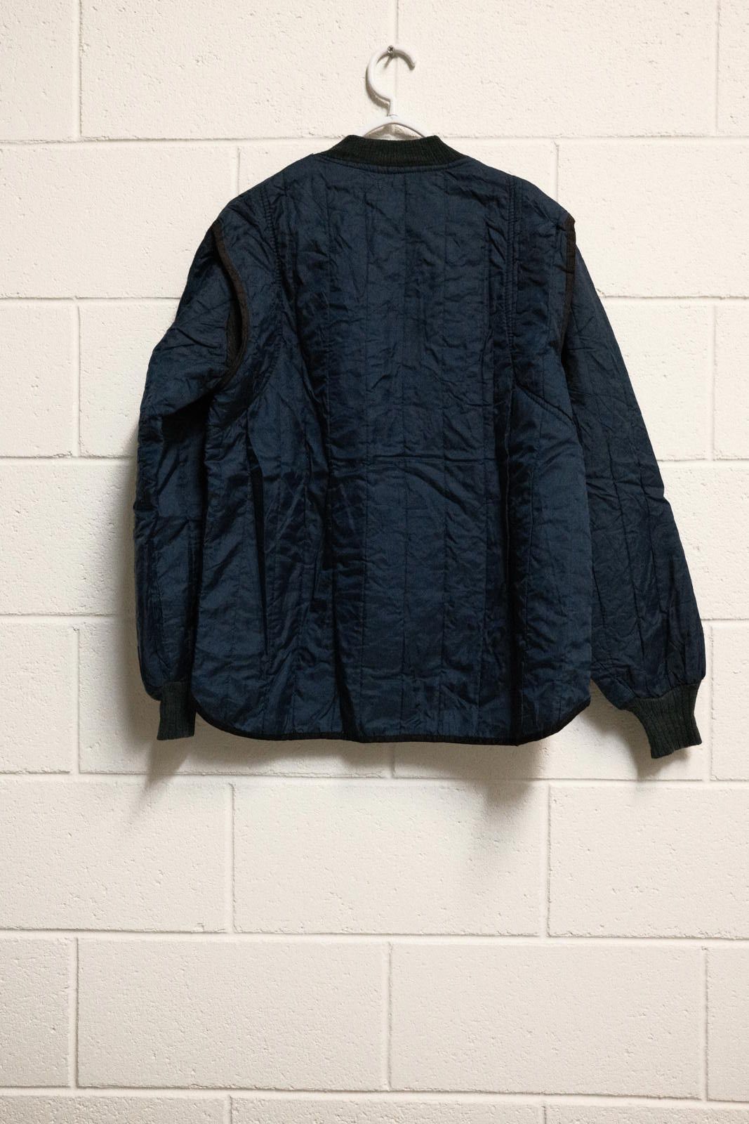 Unknown London Quilted Navy Blue Bomber Jacket with Contrast Lining Size US M / EU 48-50 / 2 - 2 Thumbnail