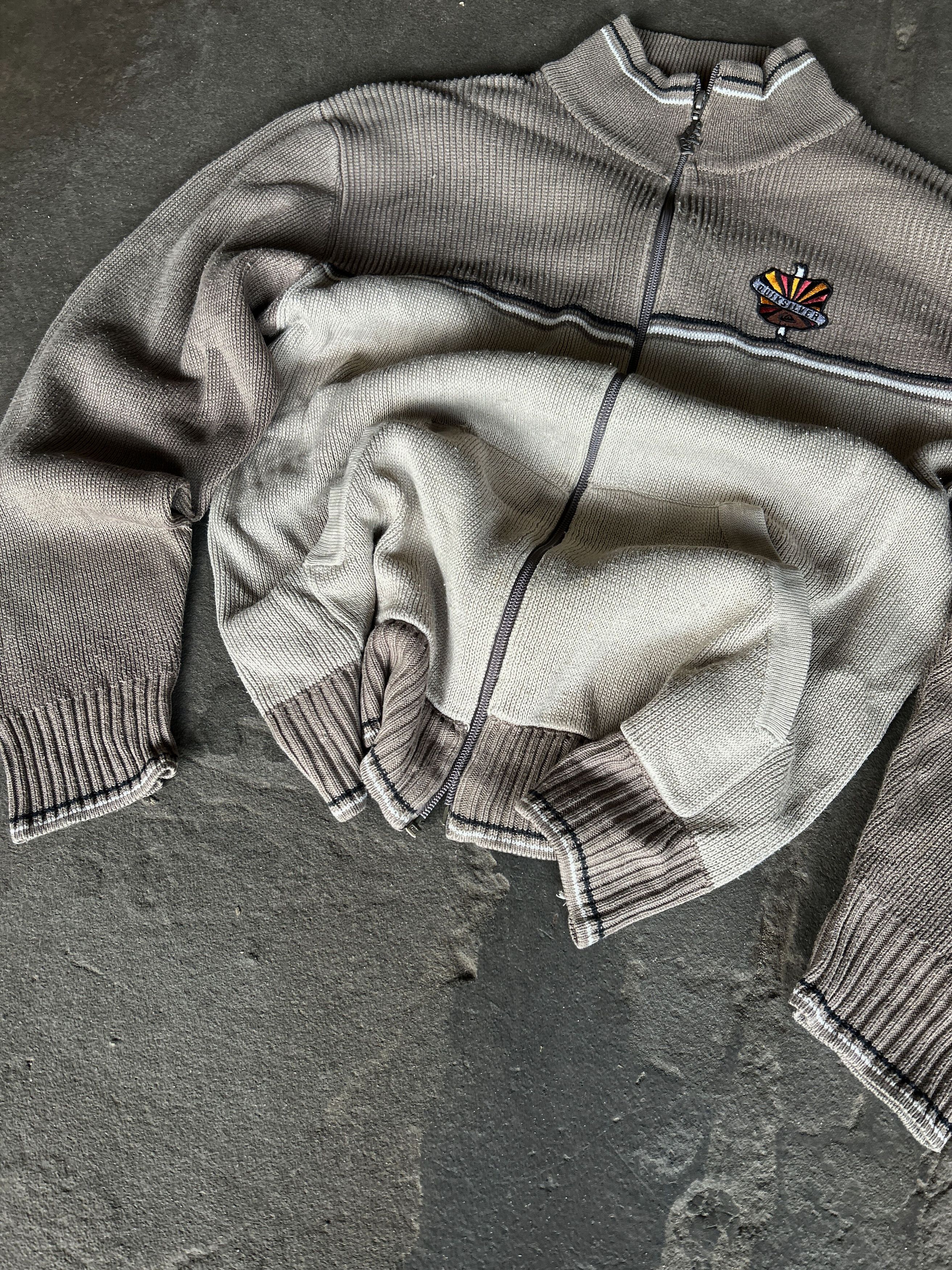 Quiksilver Quiksilver Y2K Zip Up Knit Sweater Surf Archive Beige Size US M / EU 48-50 / 2 - 2 Thumbnail