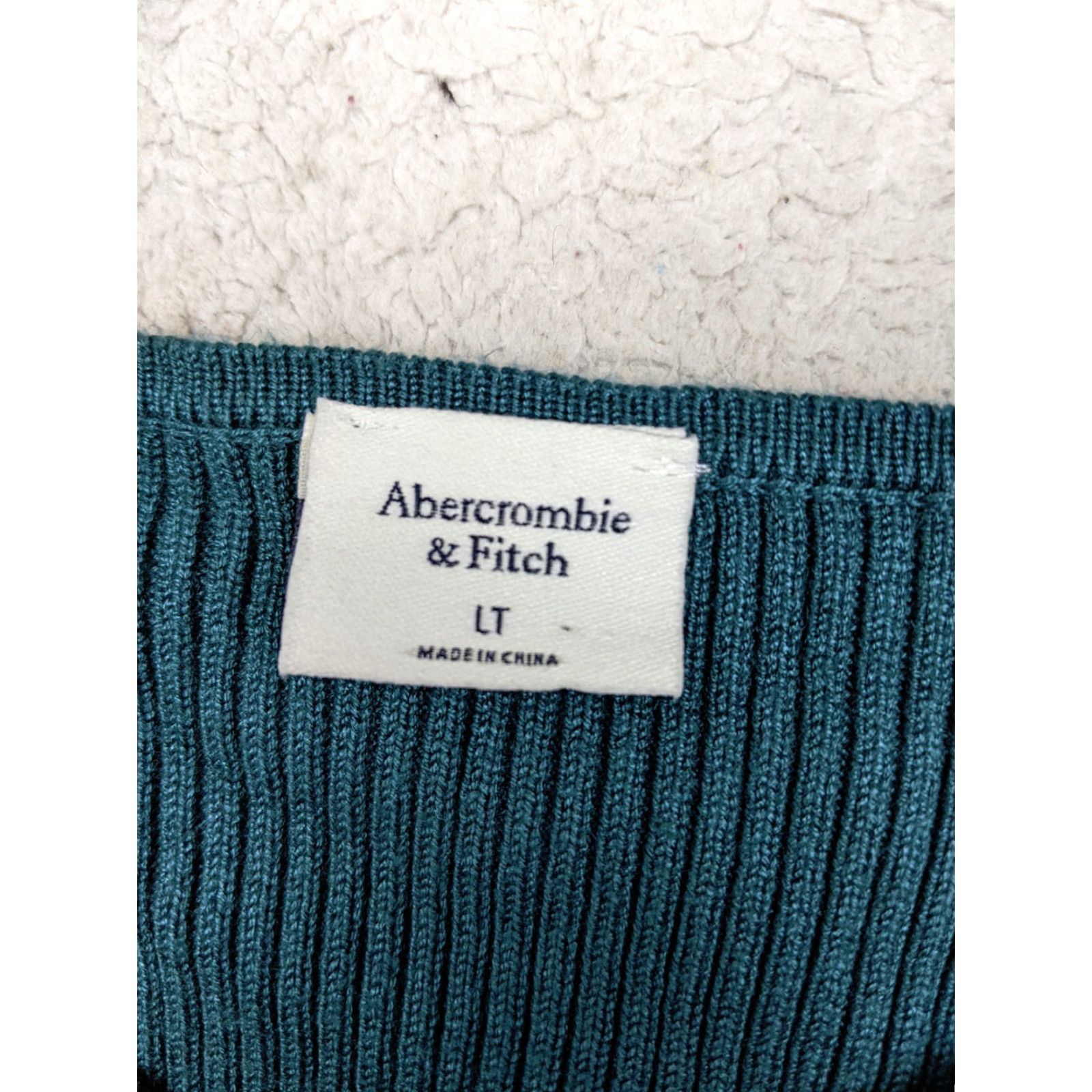 Abercrombie & Fitch Abercrombie & Fitch Women Tall LT Teal Blue Ribbed knit bodycon cutout long sleeve Size L / US 10 / IT 46 - 5 Thumbnail