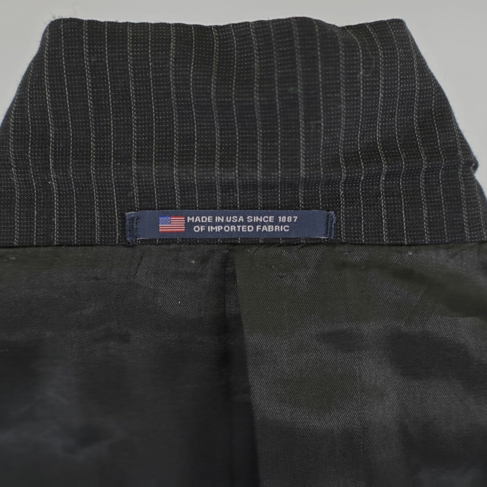 Hart Schaffner Marx Hart Schaffner Marx Black Striped Wool 2 Button Suit Jacket Size 42R - 11 Thumbnail