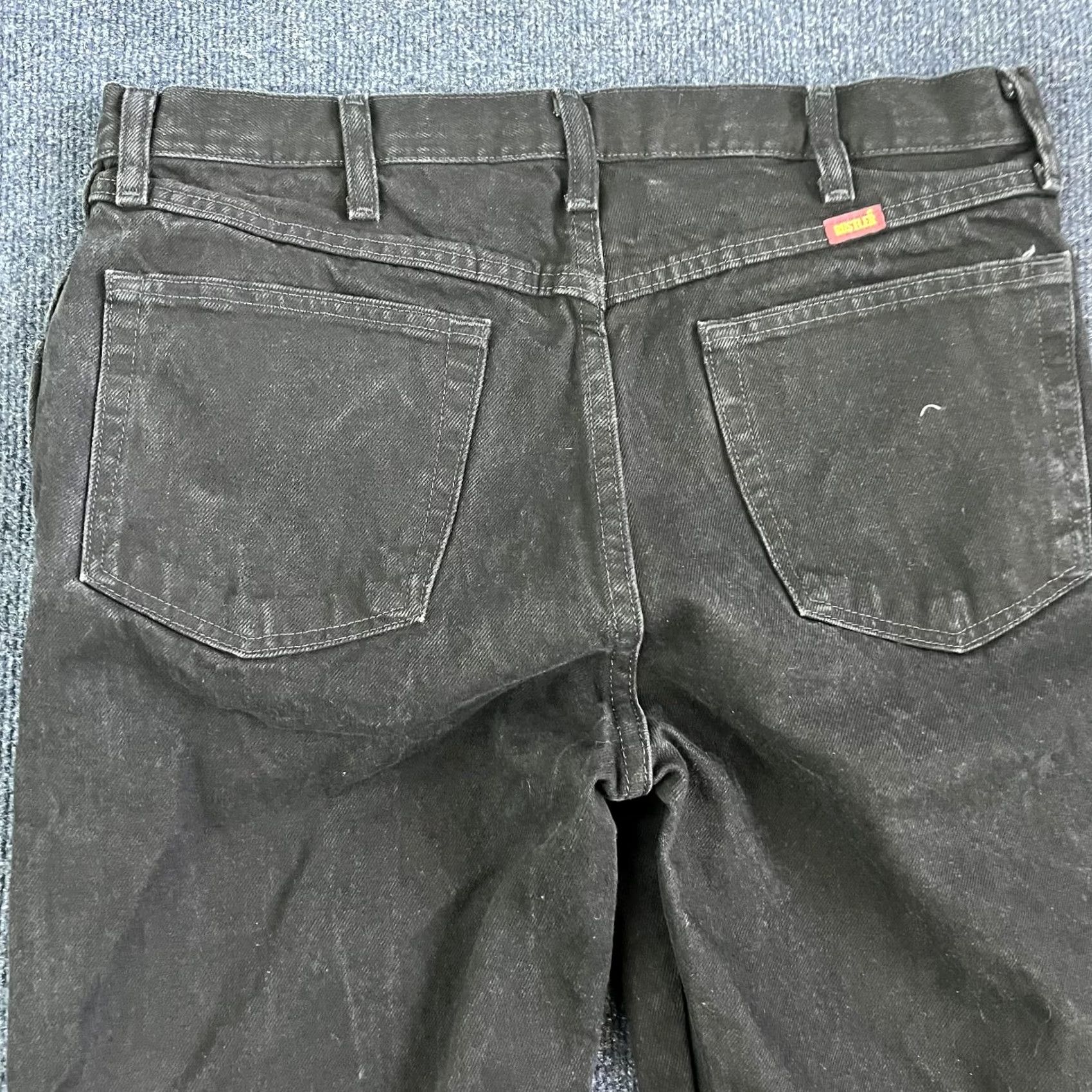 Denime Rustler Jeans Men 35x32 Black Denim Straight Cowboy Cut Charcoal Wash Workwear Jeans Size US 34 / EU 50 - 3 Thumbnail