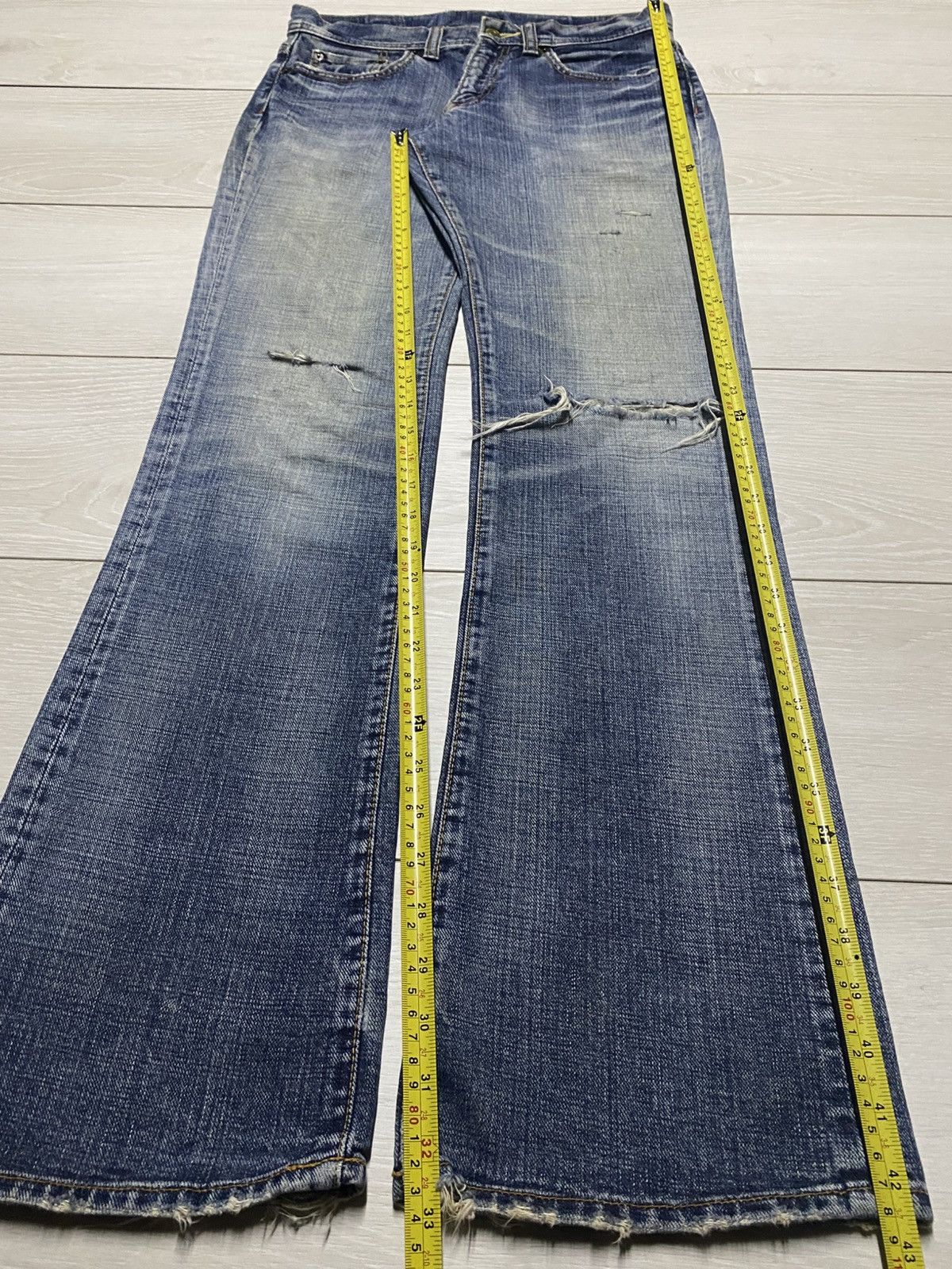 If Six Was Nine Vintage Real Authentic Style GLHeart Flare Faded Blue Size US 31 - 18 Thumbnail