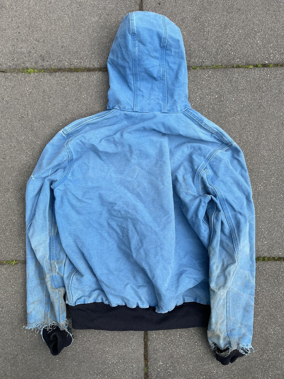 Carhartt × Vintage Rare Thrashed distressed sun faded blue carhartt bomber Size US L / EU 52-54 / 3 - 5 Thumbnail