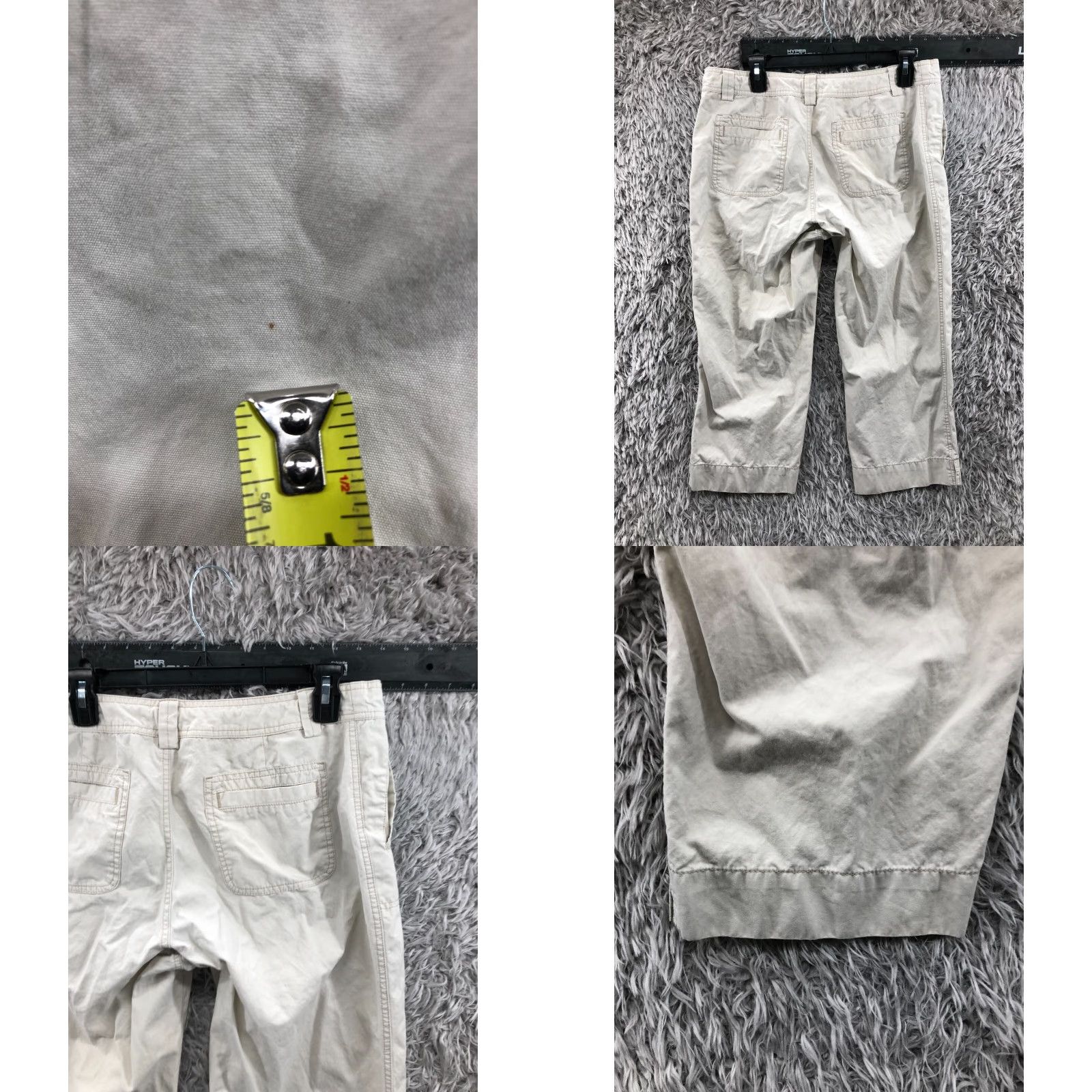 Old Navy Old Navy Capri Pants Women 12 Beige - Casual Formal Knit Pockets Elastic Waist Flat Front 23in Inseam Regular Rise Mid 8.5-10.5in Size 34" / US 12 / IT 48 - 8 Thumbnail