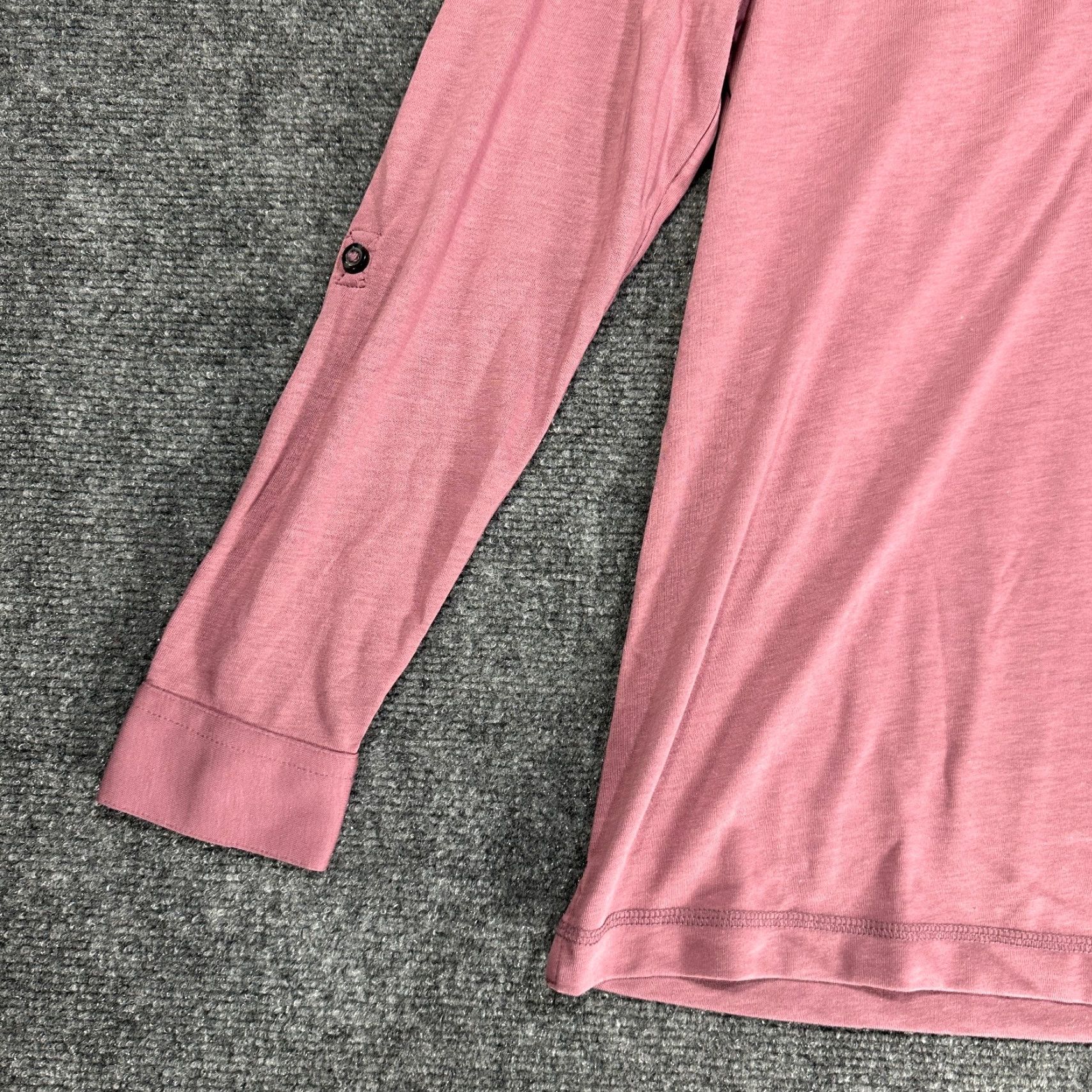 Vintage Linksoul Polo Shirt Mens S Long Sleeve Mauve Pink Knit Split Hem Roll Tab Shirt Mens S Pink Knit Polo Size US S / EU 44-46 / 1 - 3 Thumbnail