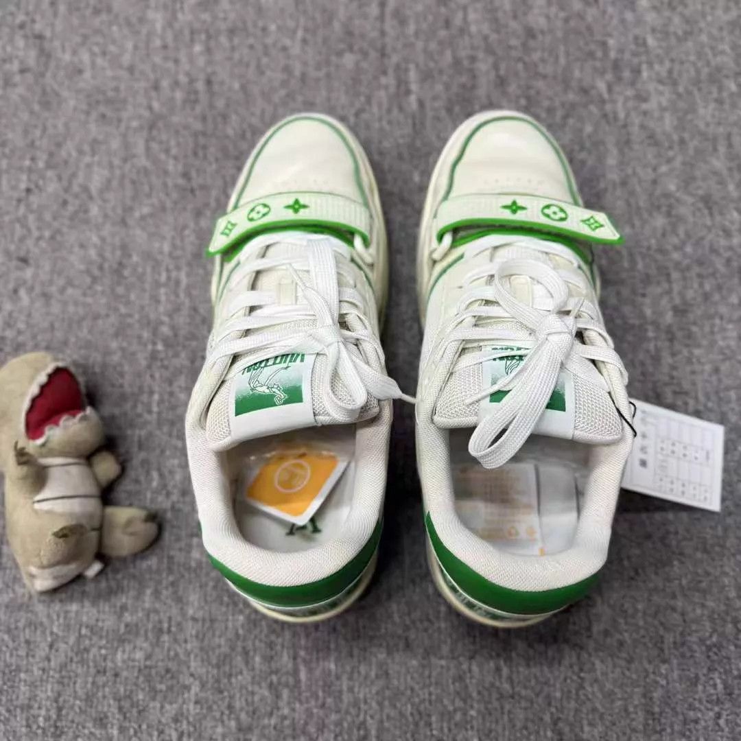 Louis Vuitton LV White Green Velcro Trainer 42 99 New Size US 9 / EU 42 - 5 Thumbnail