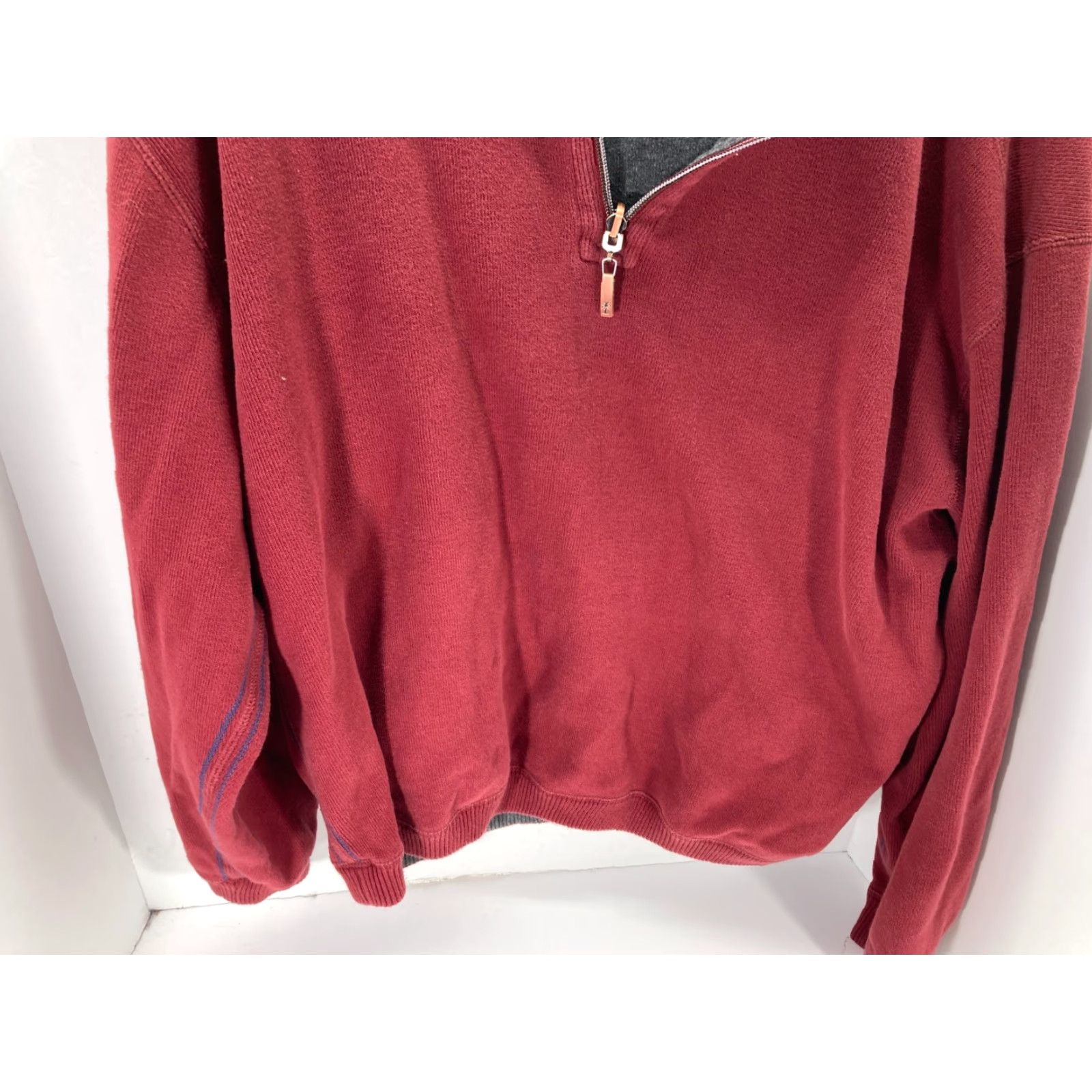 Tommy Bahama Tommy Bahama Reversible Sweater Mens XL Gray Maroon 1/2 Zip Knit Long Sleeve Pullover Mock Neck 1/4 Zip Coll arless Logo Vintage: No Size US XL / EU 56 / 4 - 5 Thumbnail