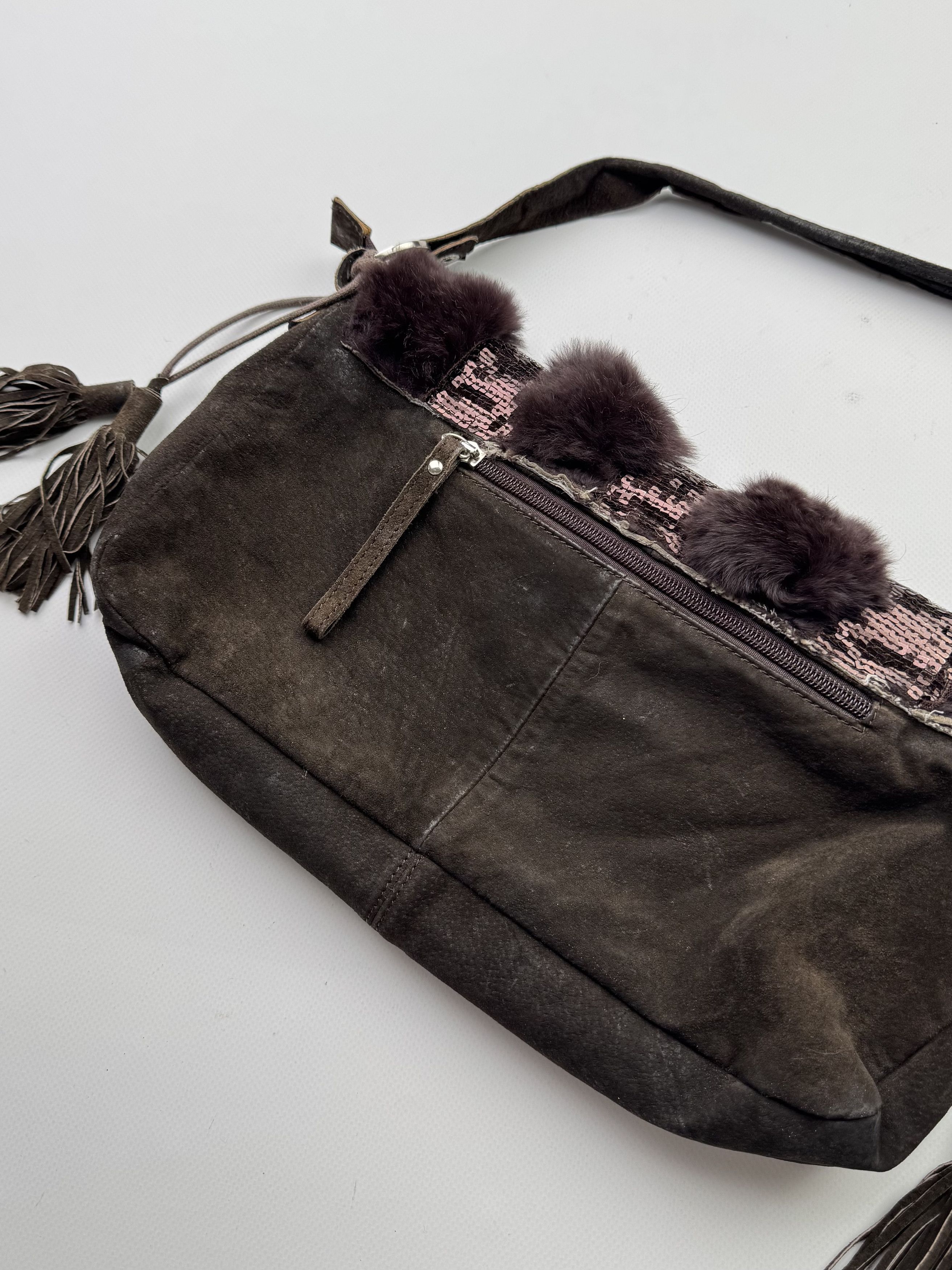 Hysteric Glamour Vintage Suede/Real Fur Handle Bag B669(V460)E2 Size ONE SIZE - 6 Thumbnail