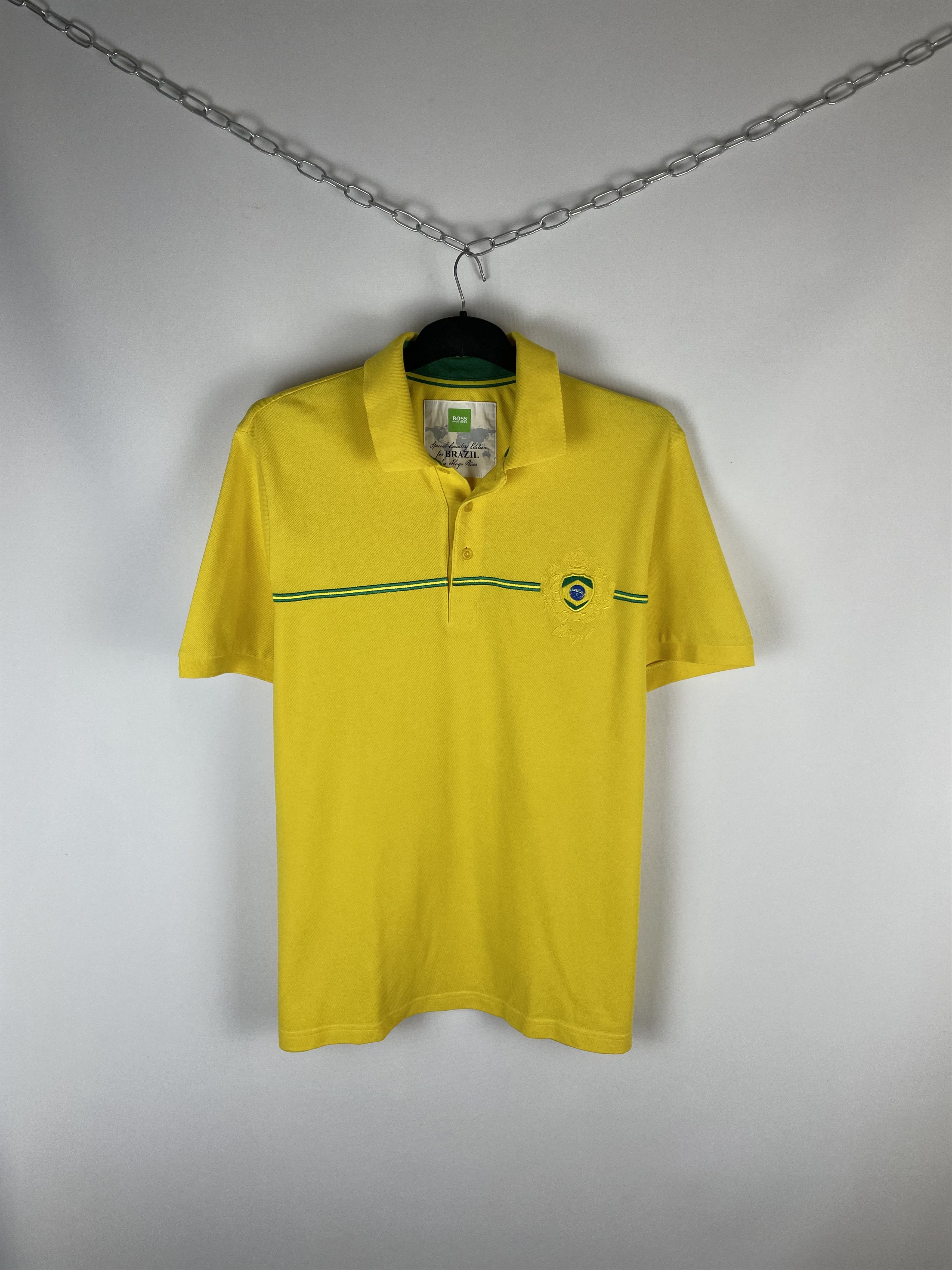 Hugo Boss Hugo Boss Yellow Brazil Polo T Shirt Logo Ralph Lauren style Size US XXL / EU 58 / 5 - 1 Thumbnail