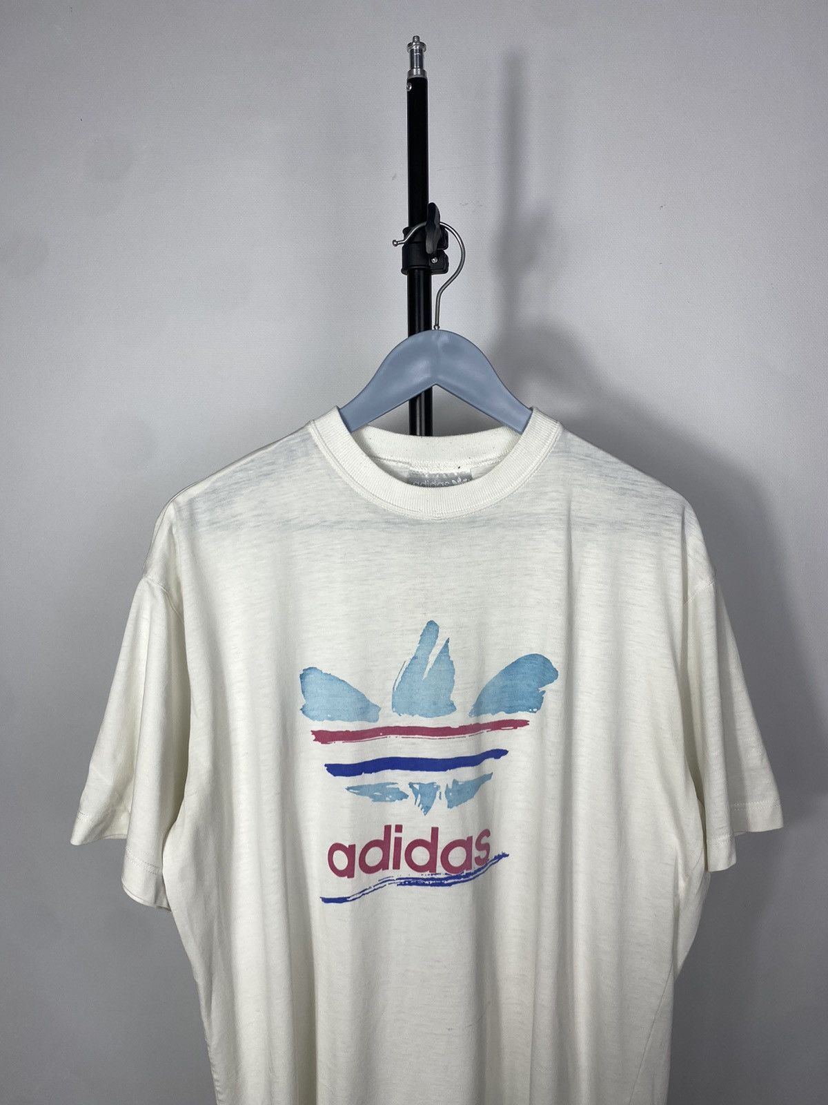 Adidas × Vintage Vintage 90s Adidas T Shirt Big Logo Style Boxy Rap Size US M / EU 48-50 / 2 - 2 Thumbnail