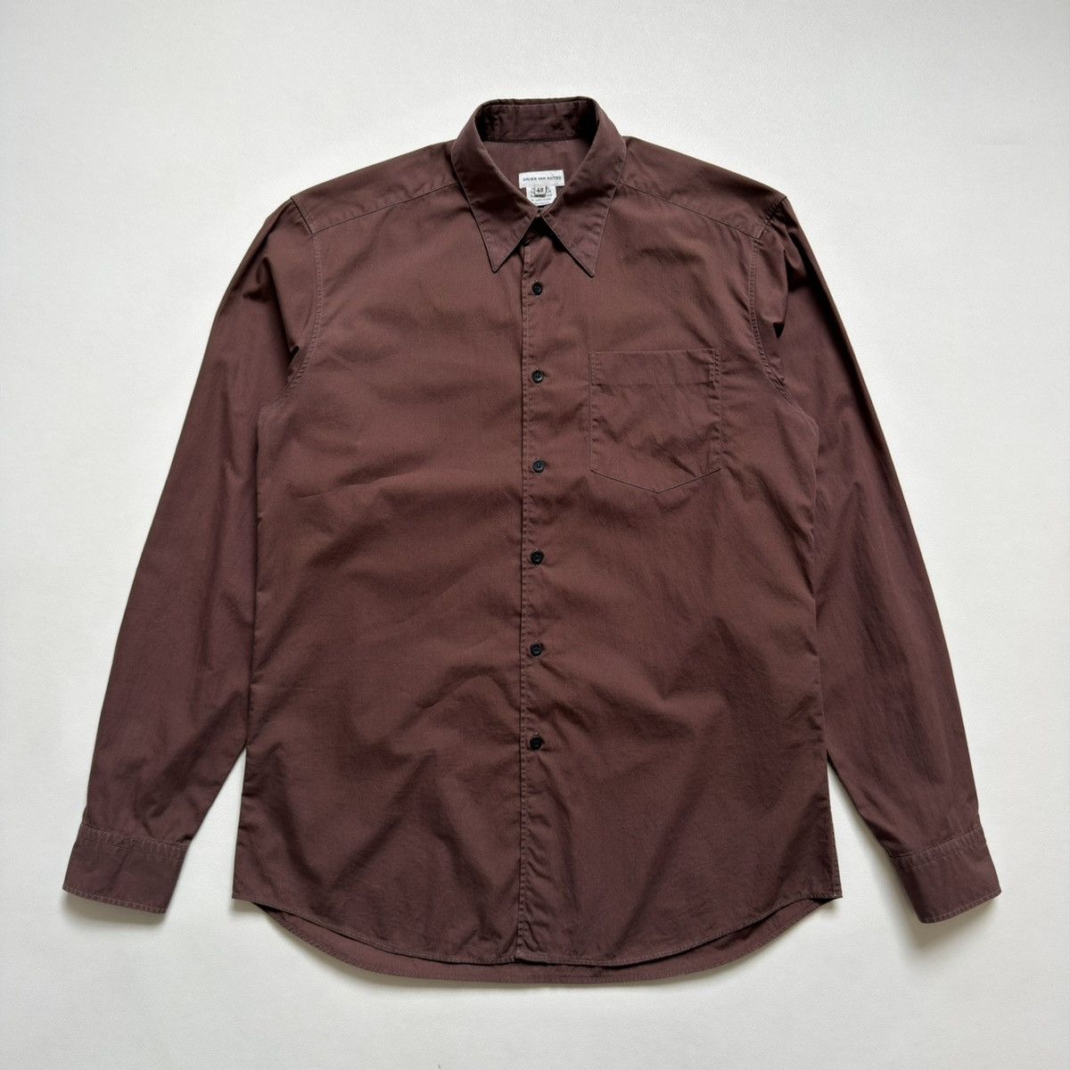 Dries Van Noten 1990s Chocolate Brown Cotton Shirt Size US M / EU 48-50 / 2 - 14 Thumbnail