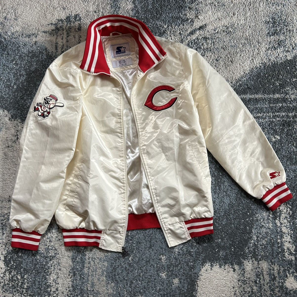 Starter CREAM CiNCiNNATi REDS SATiN MLB DUGOUT BULLPEN WiNDBREAKER Size US L / EU 52-54 / 3 - 2 Thumbnail