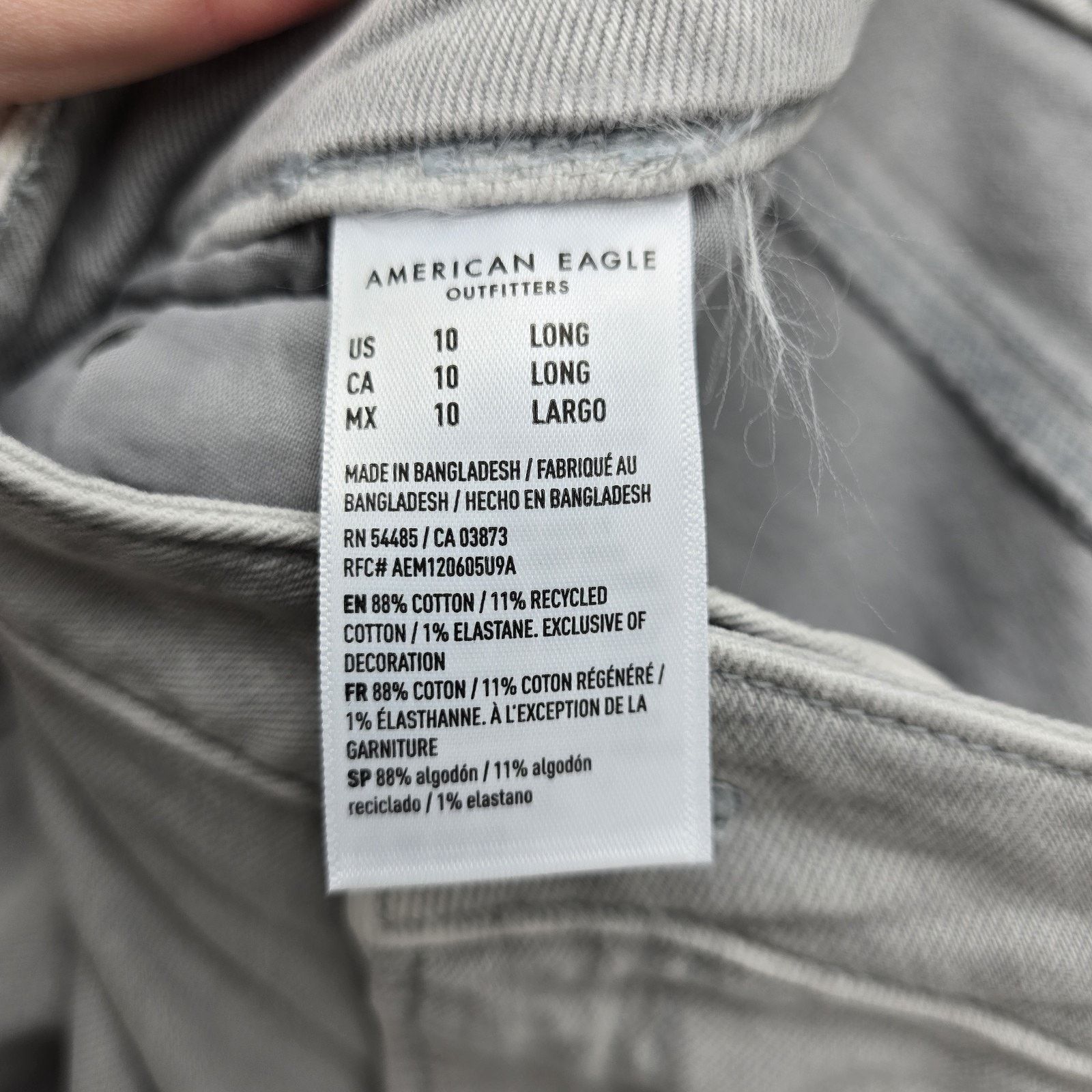 Abercrombie & Fitch Abercrombie Fitch Stovepipe Jeans 10 Long Gray (Fits 34x30) Size 34" / US 12 / IT 48 - 6 Thumbnail