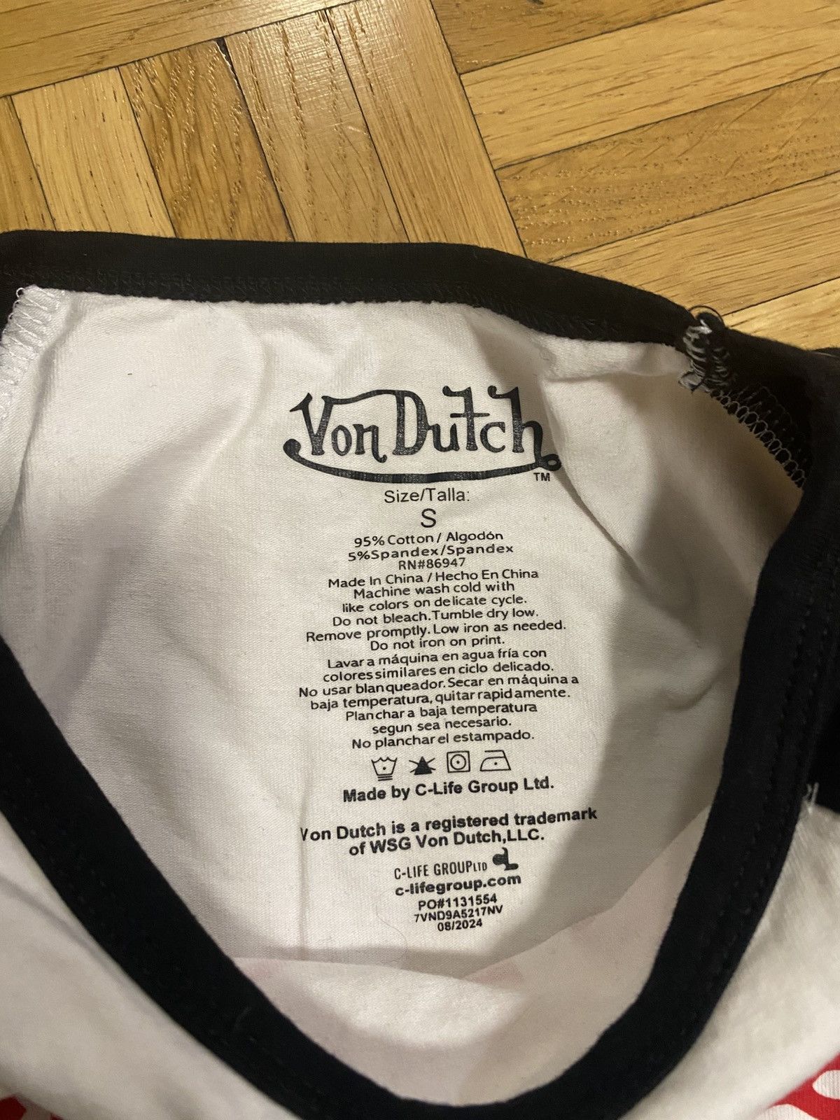 Von Dutch Von Dutch Y2K Tie-Sleeve Raglan Baby Tee – Black/White Size S / US 4 / IT 40 - 3 Thumbnail
