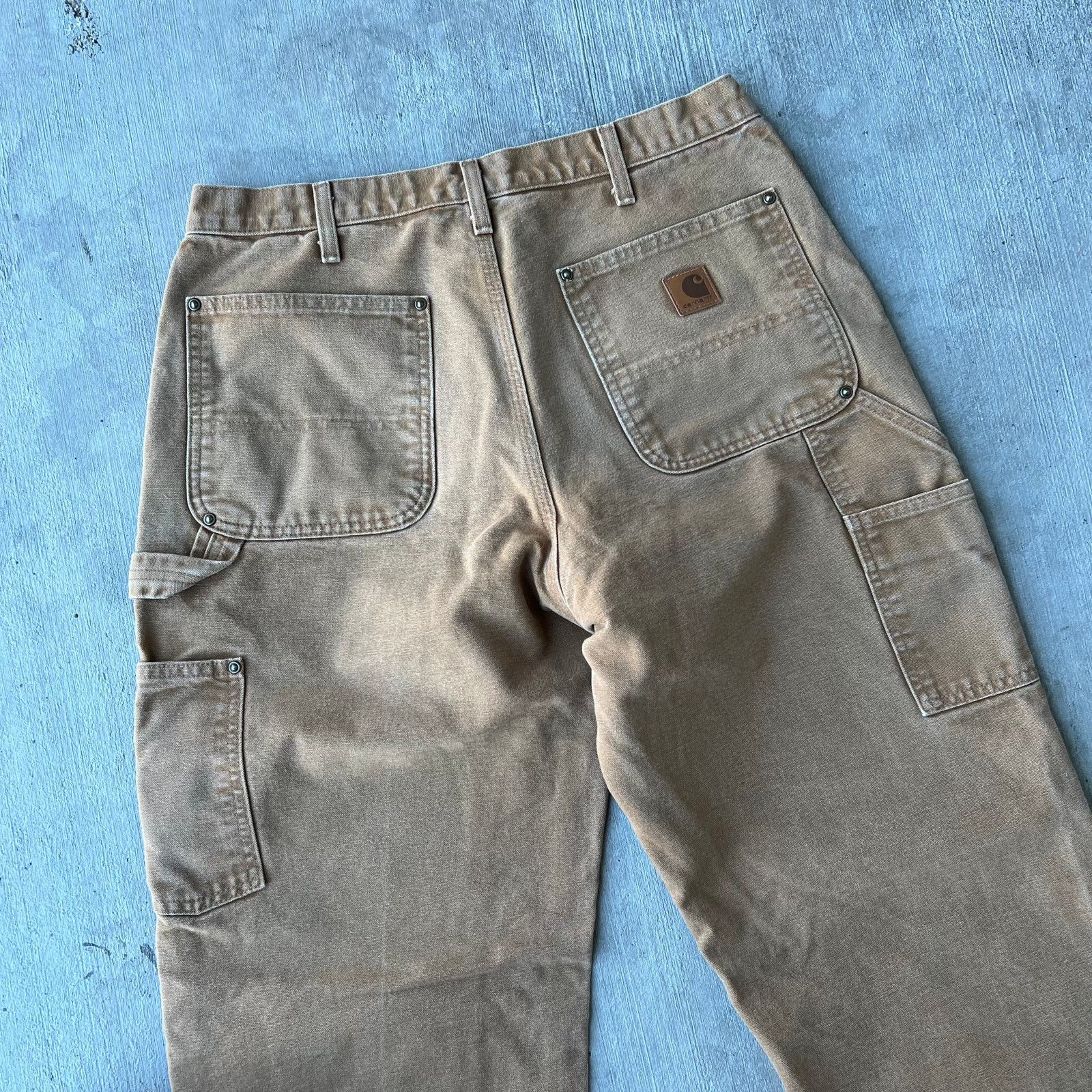 Carhartt × Vintage Vintage Y2K Carhartt brown double knee work carpenter pants Size US 31 - 6 Thumbnail