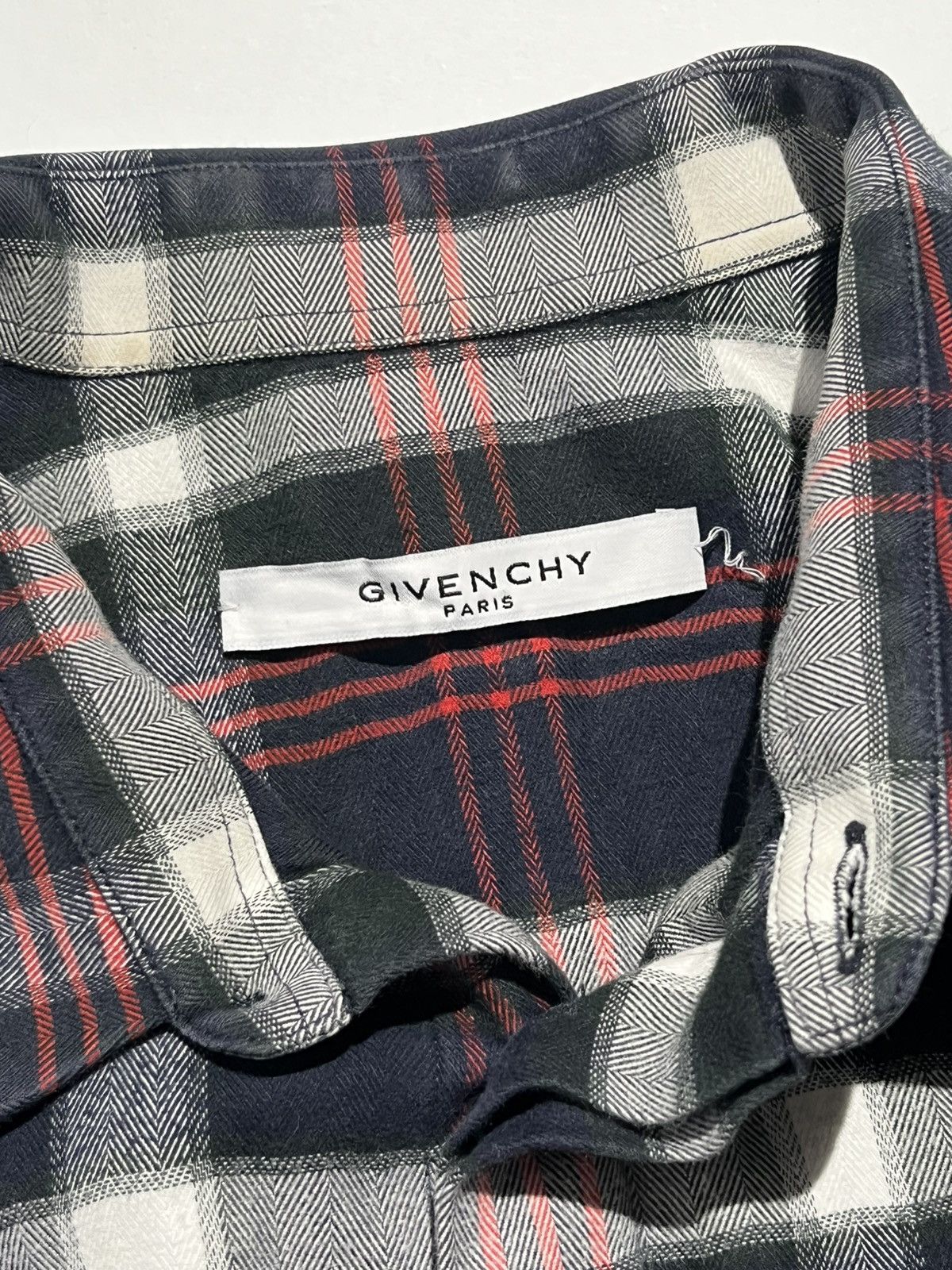 Givenchy Givenchy Navy Blue Checkered Studded Flannel Shirt Size US S / EU 44-46 / 1 - 3 Thumbnail
