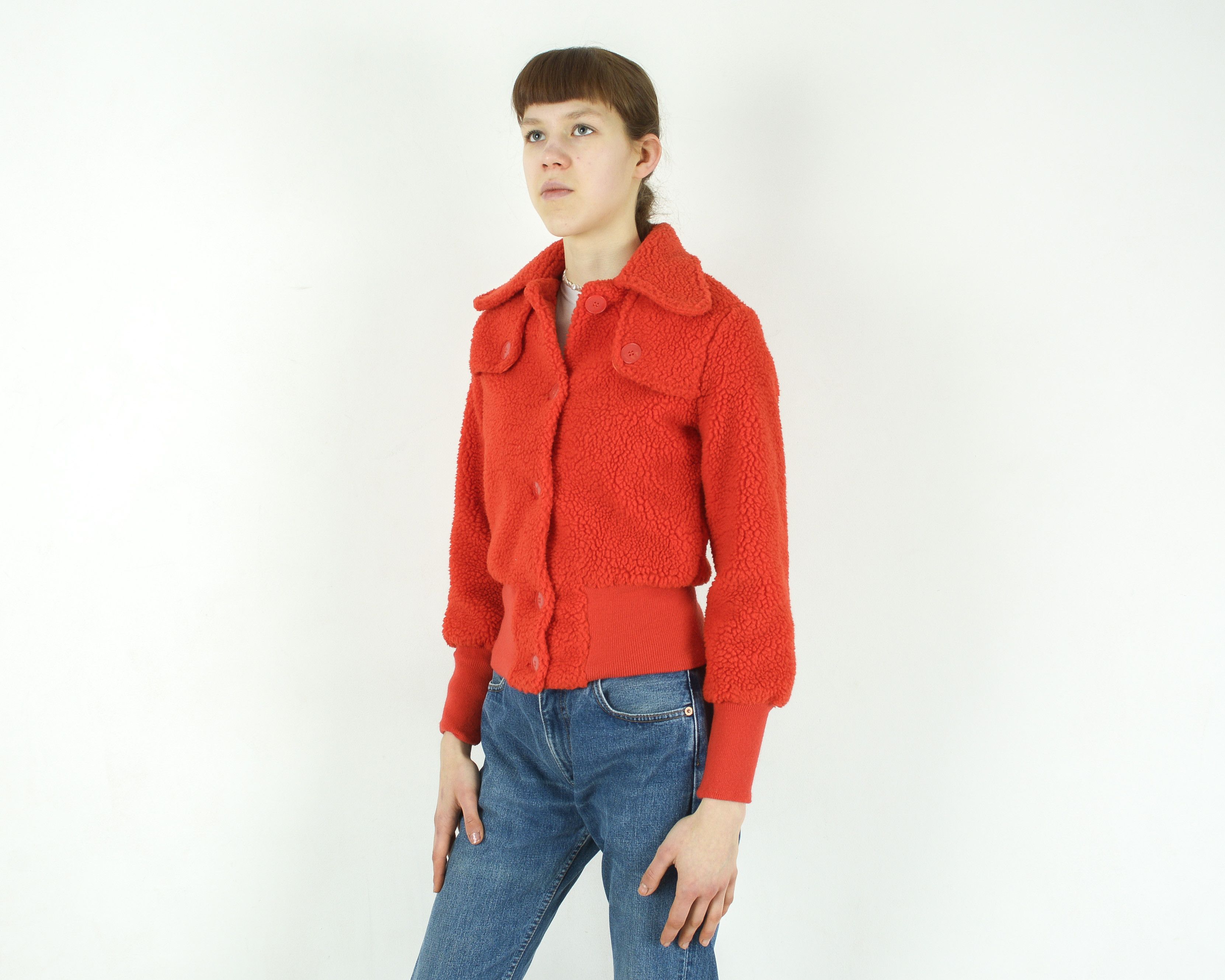 Other × Vintage SKIYOT Sherpa Bomber Button Up Jacket Coat Varsity Jacket Size S / US 4 / IT 40 - 3 Thumbnail