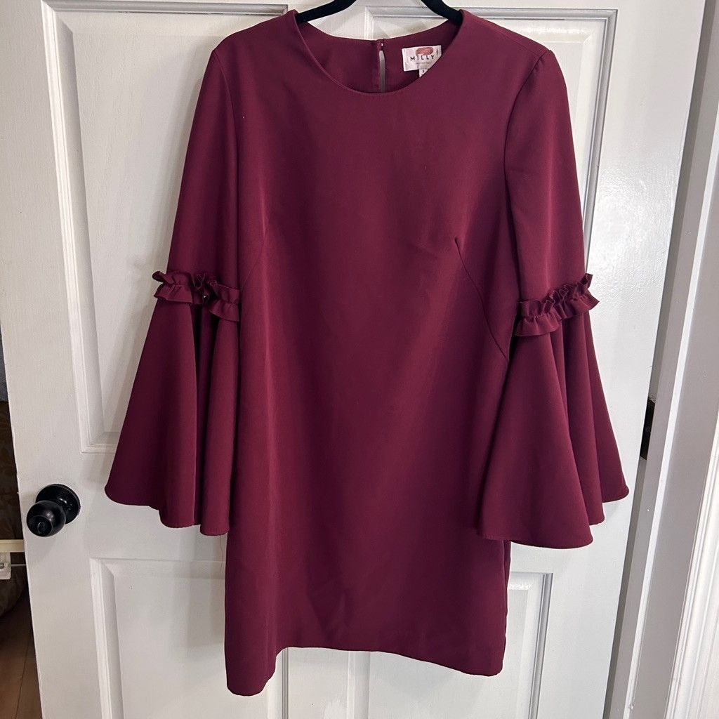 MILLY Women's Milly Dress Burgundy Size 8 Size M / US 6-8 / IT 42-44 - 2 Thumbnail