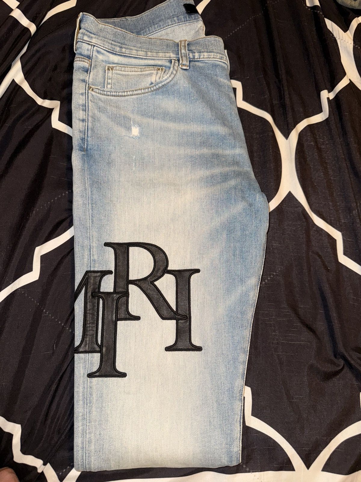 🔥 Amiri Leather Logo Jean 🔥