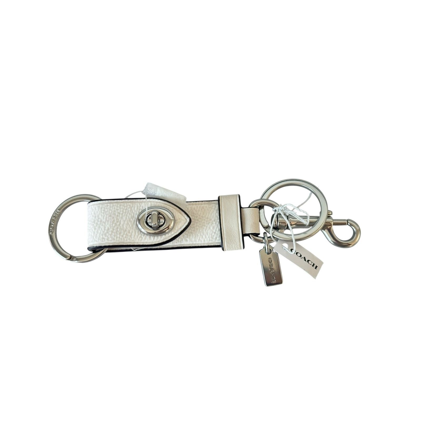 Coach Coach Trigger Snap Bag Charm In Signature Canvas in Chalk Size ONE SIZE - 11 Thumbnail