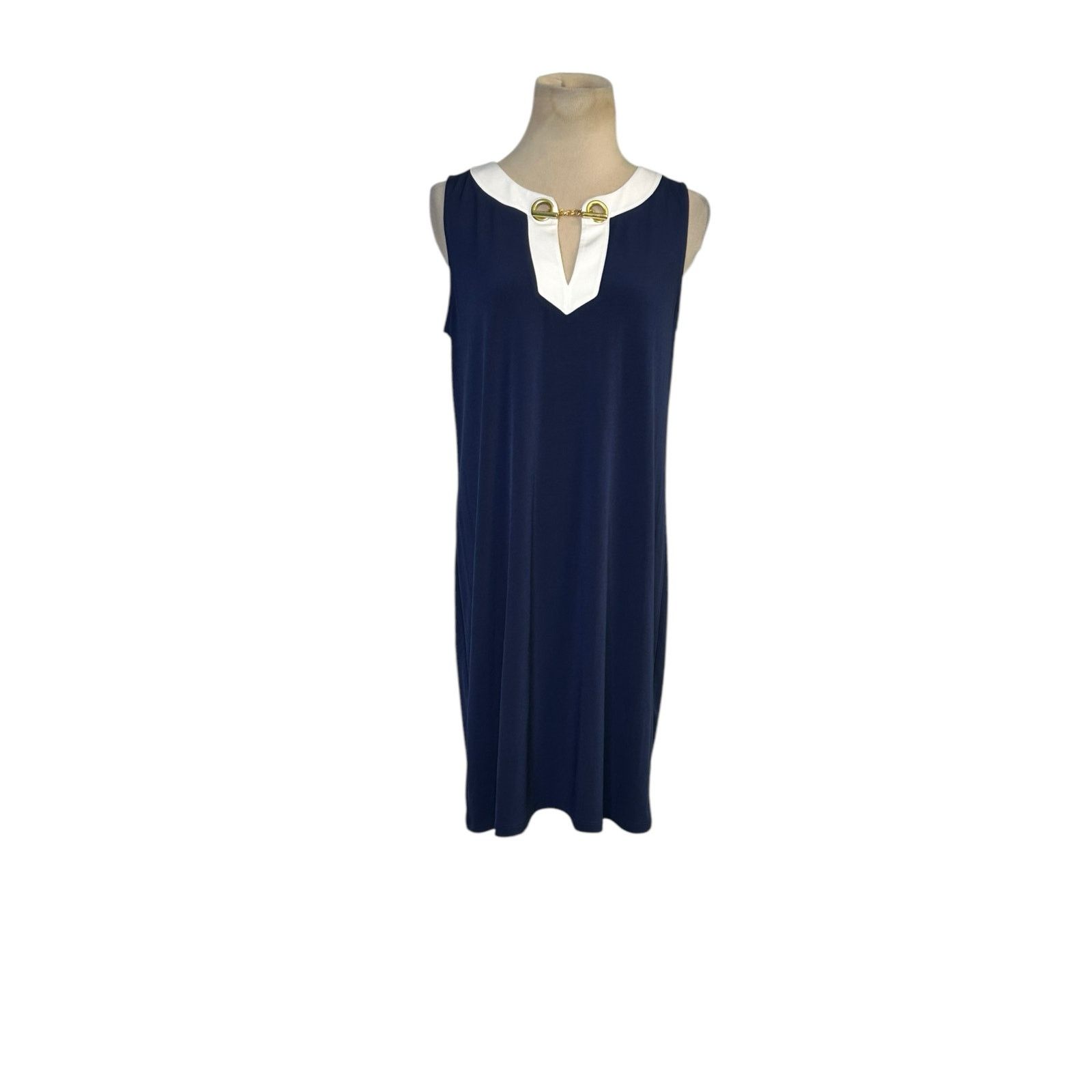 Michael Kors Michael Kors gold-tone chain collar accent dress size Medium Size M / US 6-8 / IT 42-44 - 16 Thumbnail