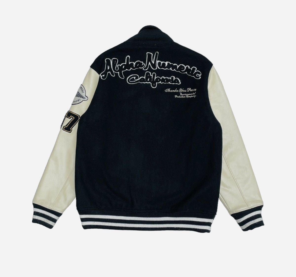 Alphanumeric Rare Vintage Brand Alphanumeric Leather Varsity Jacket 2000s Size US M / EU 48-50 / 2 - 2 Thumbnail