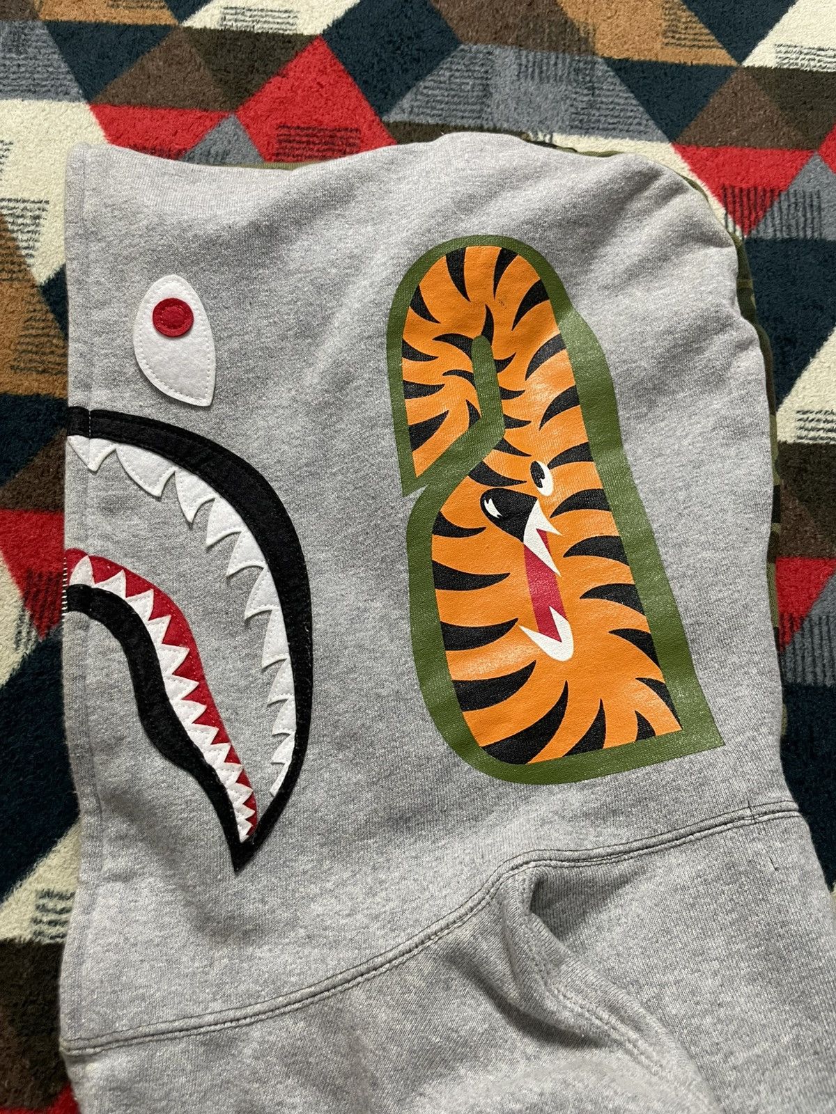Bape Bape Split Camo/Grey Zip Hoodie Size US L / EU 52-54 / 3 - 14 Thumbnail