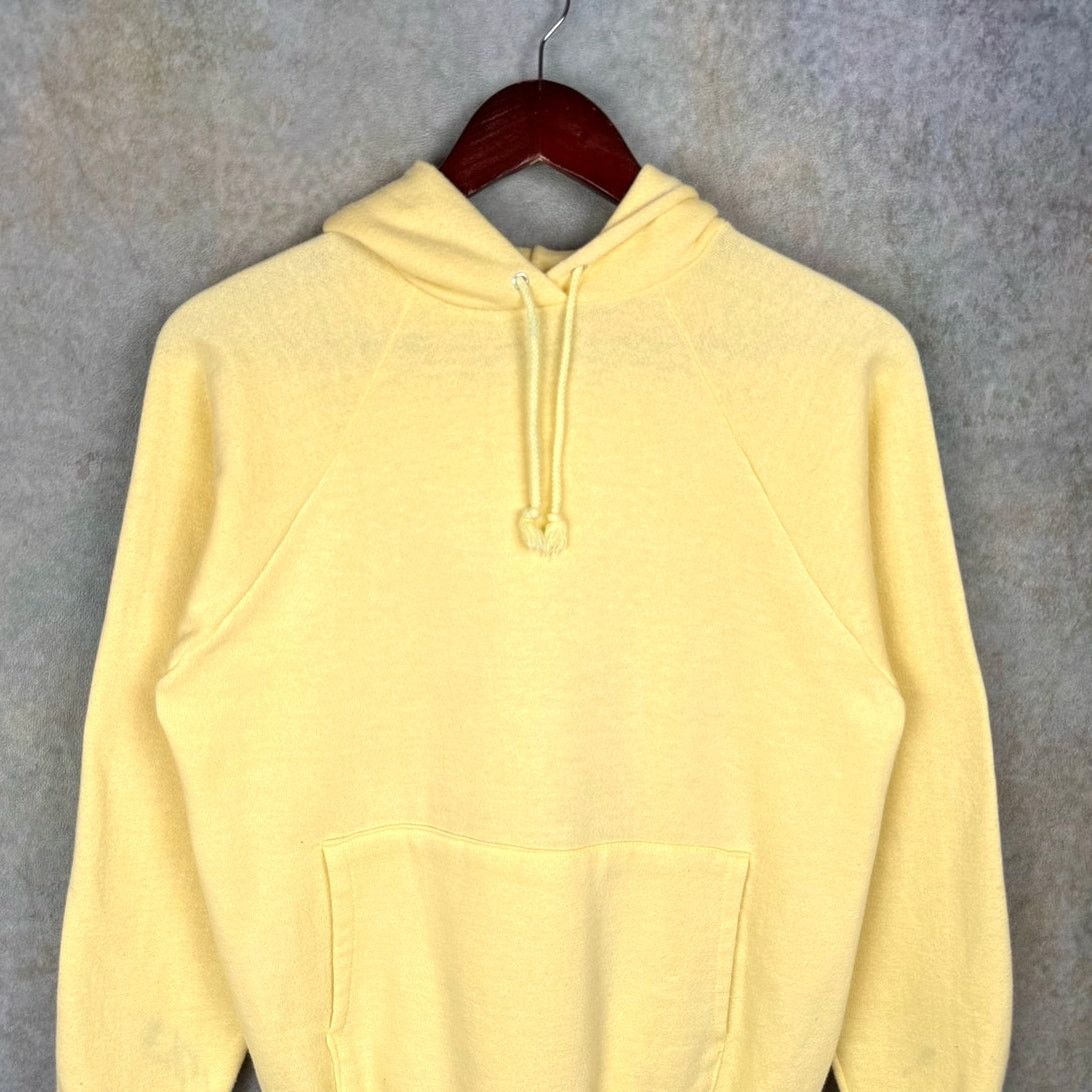 Vintage VTG 80s Blank Hoodie Sweatshirt Womens Sz L Yellow Size L / US 10 / IT 46 - 2 Thumbnail