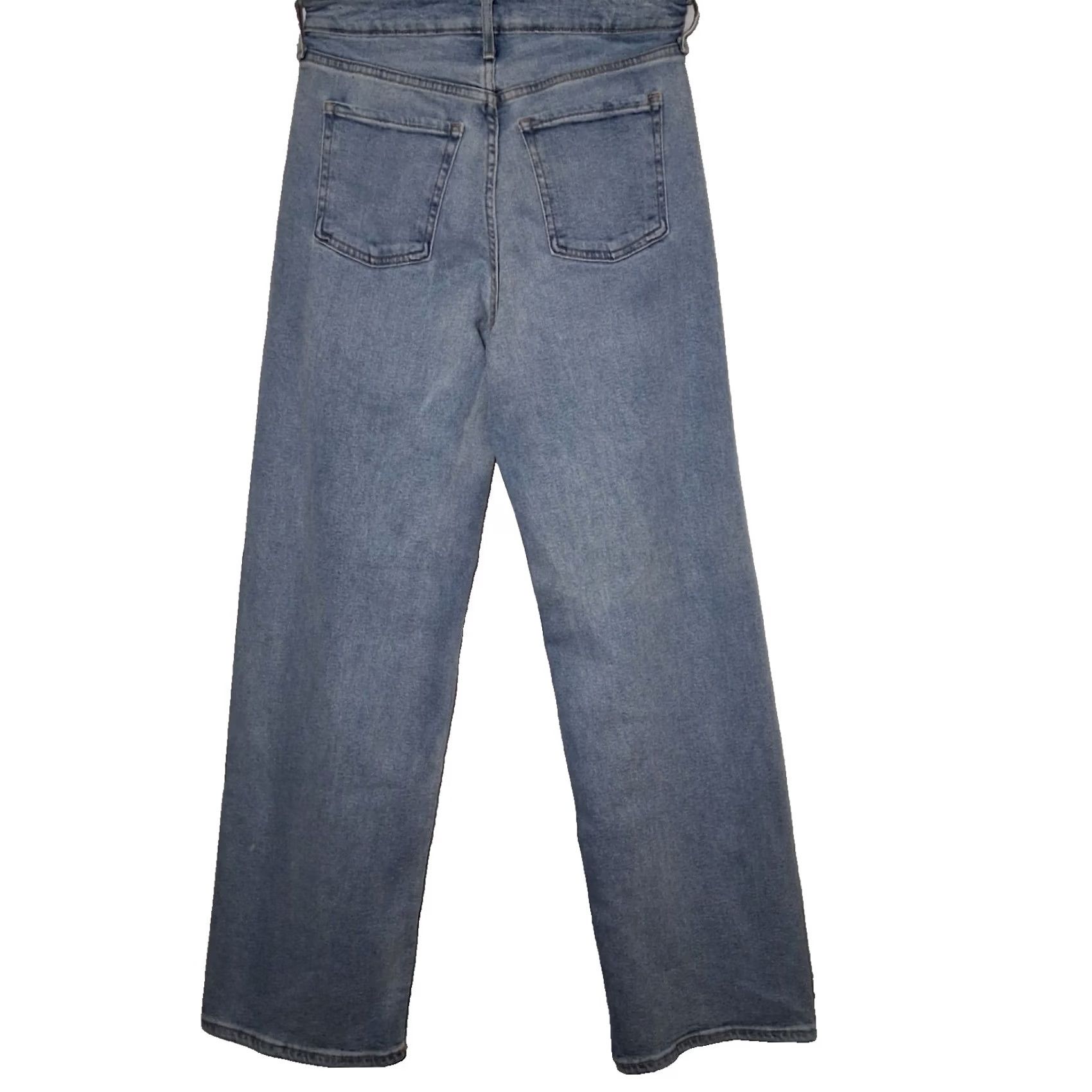 Old Navy Old Navy Women Jeans Sky Hi Wide Leg 4 Light Wash Blue Denim Whiskered Faded New Size 27" / US 4 / IT 40 - 2 Thumbnail