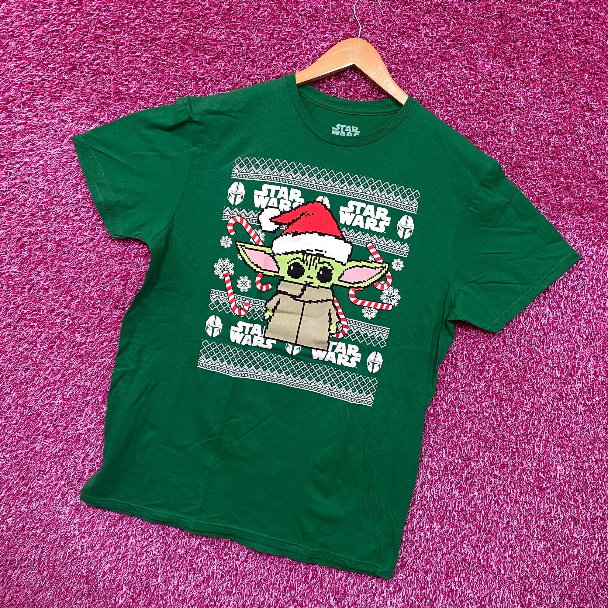 Star Wars Star Wars Santa Grogu The Mandalorian Ugly Christmas Tee L Size US L / EU 52-54 / 3 - 3 Thumbnail
