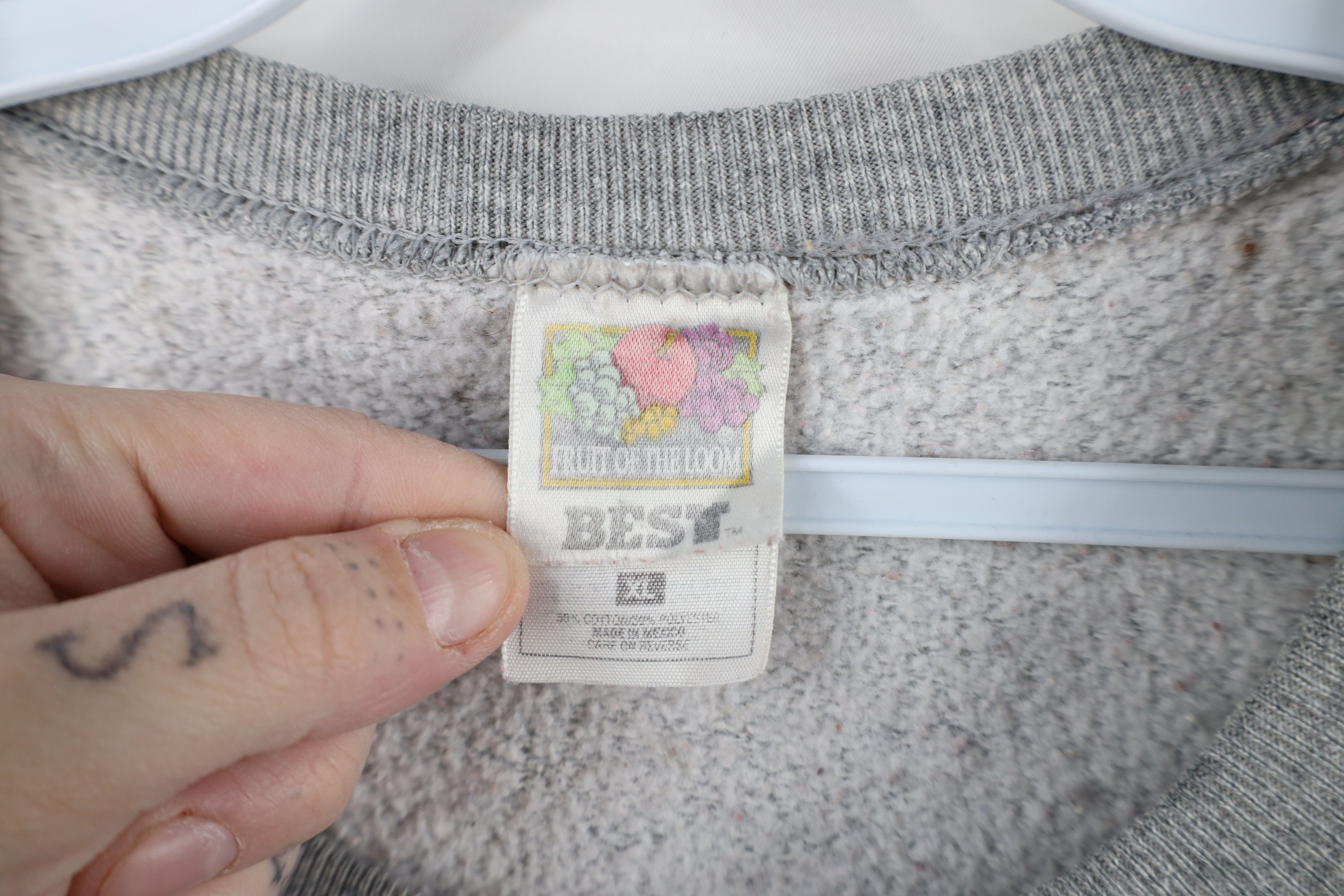 Vintage Vintage 90s Spell Out University of Michigan Sweatshirt Gray Size US XL / EU 56 / 4 - 12 Thumbnail