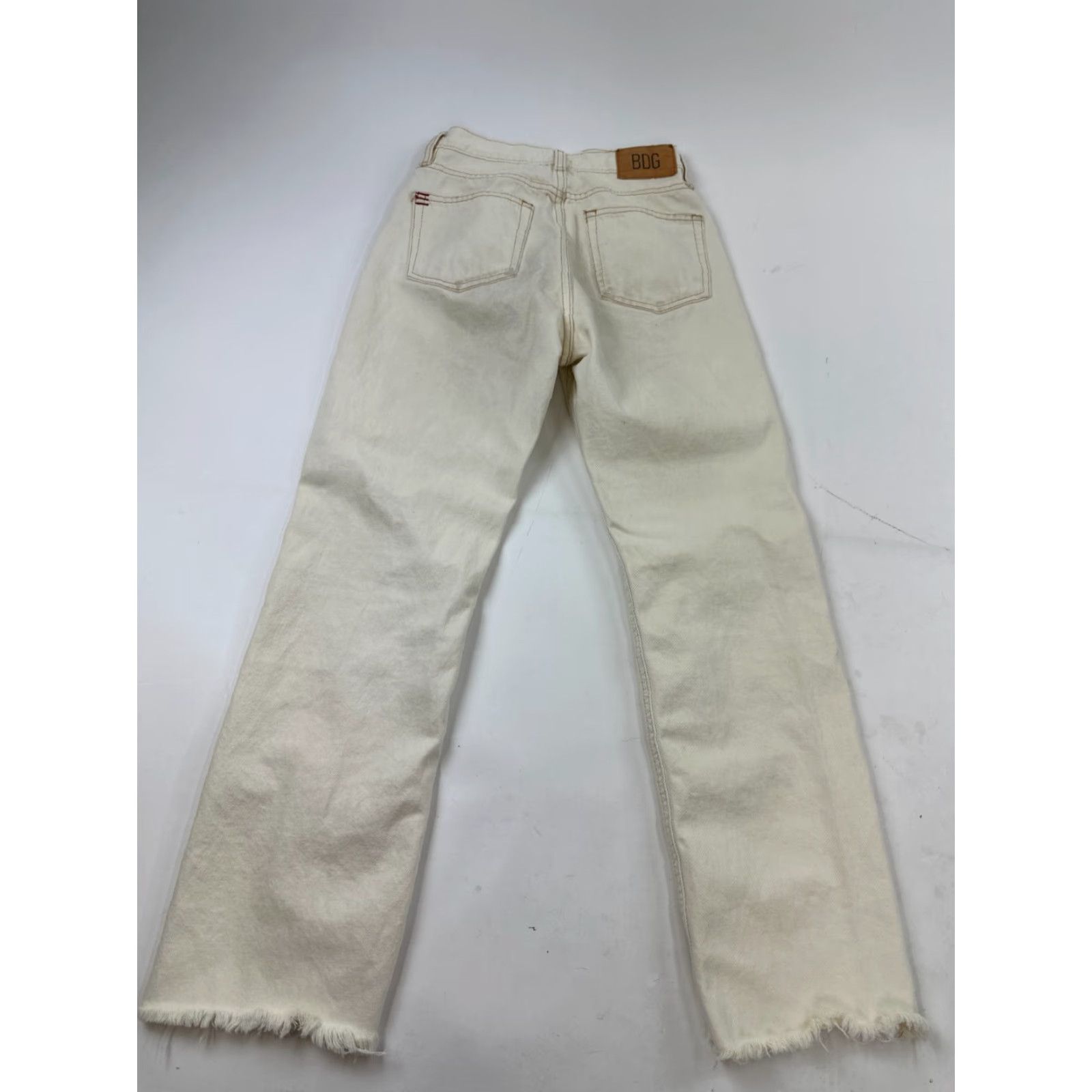 Bdg BDG Womens Jeans 27 Ivory Distressed High-Rise Straight Fit 5-Pocket Denim Casual Season Size 27" / US 4 / IT 40 - 2 Thumbnail
