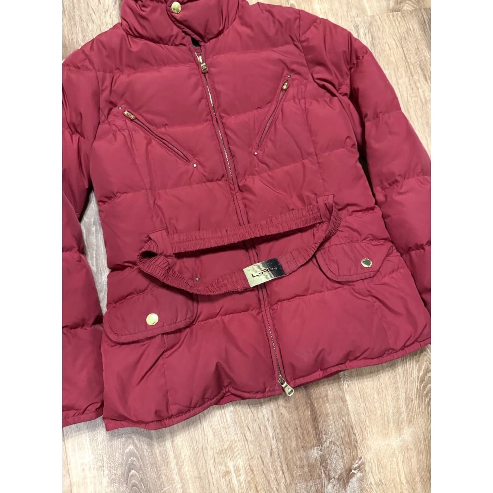 Ralph Lauren LAUREN Ralph Lauren Womens Red Hooded Zip Front Down Jacket Belt Medium Flaws Size M / US 6-8 / IT 42-44 - 5 Thumbnail