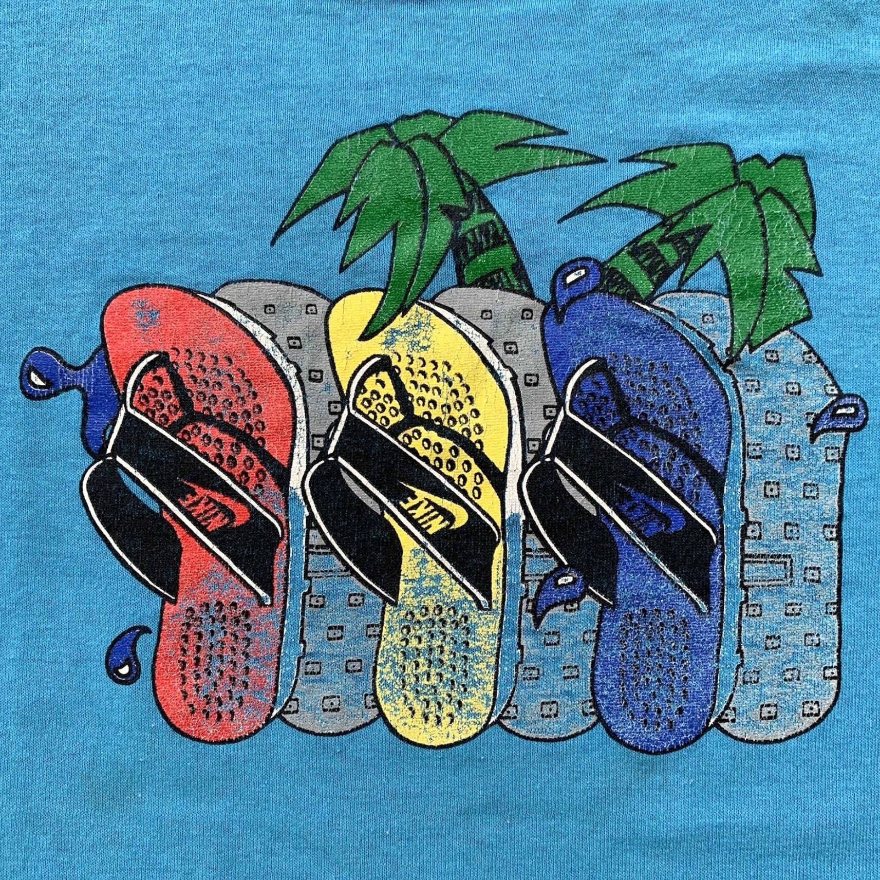 Nike Nike T Shirt Mens M Blue Palm Beach 90s Vintage Graphic Tee 80s 90s Nike Air Sportswear/Beach Mens Size US M / EU 48-50 / 2 - 2 Thumbnail