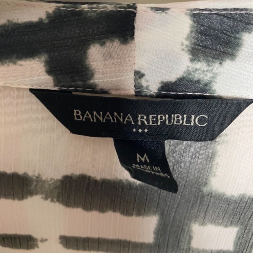 Banana Republic Banana Republic Semi-Sheer Plaid Check Draped Front Blouse | Size M / US 6-8 / IT 42-44 - 4 Thumbnail