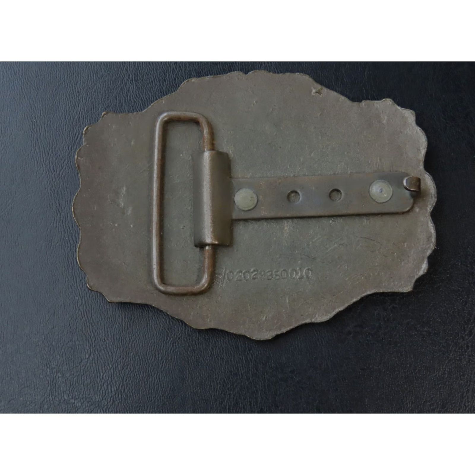 PONY VINTAGE Pony Express Brass Belt Buckle 3.5"x3" Fits 1.5" Belt Bronze Old West 1970s Unisex Mens Womens Size ONE SIZE - 4 Thumbnail