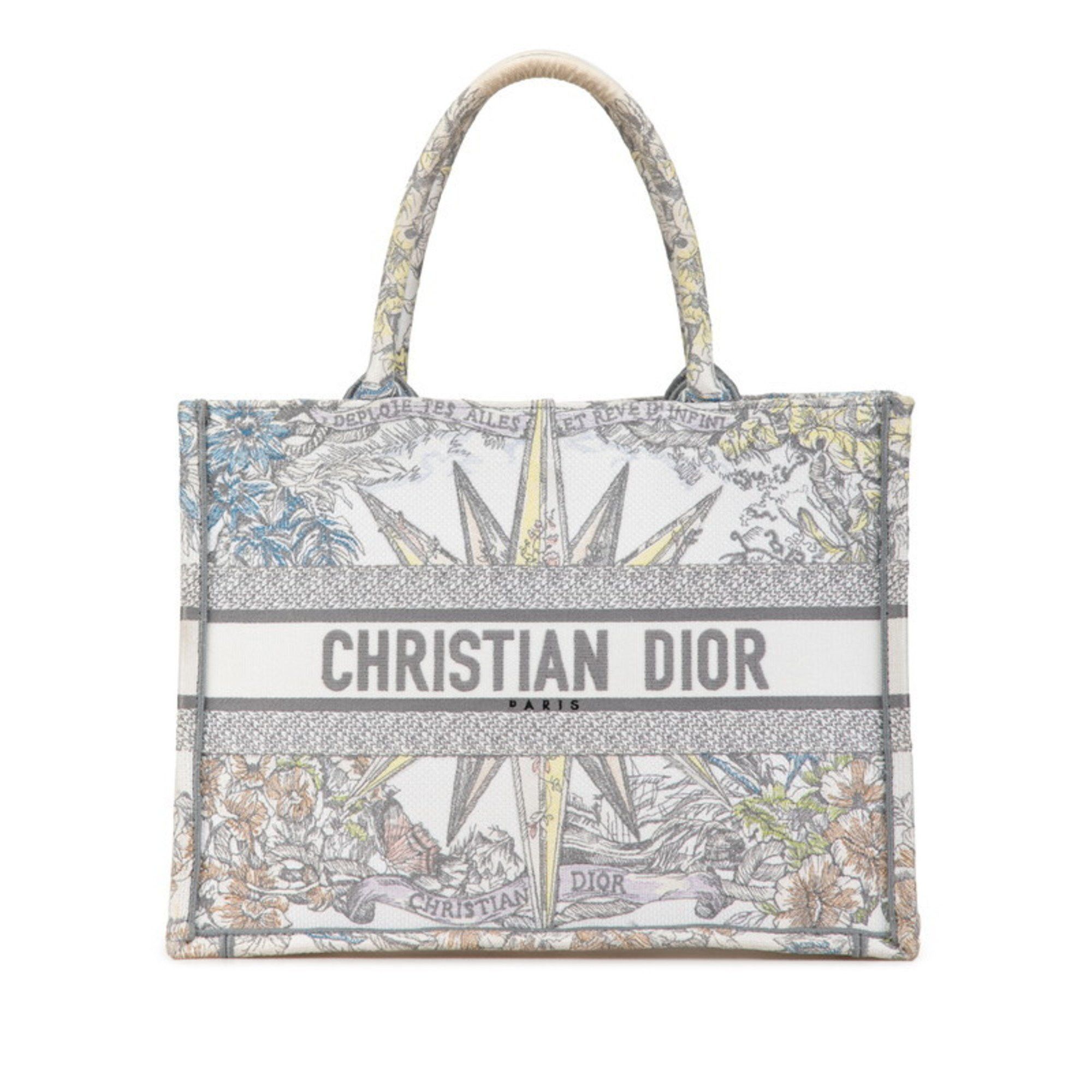 Dior Christian Dior Dior Reve d'Anfini Book Tote Bag 50-MA-0292 White Multicolor Jacquard Women's Size ONE SIZE - 1 Thumbnail
